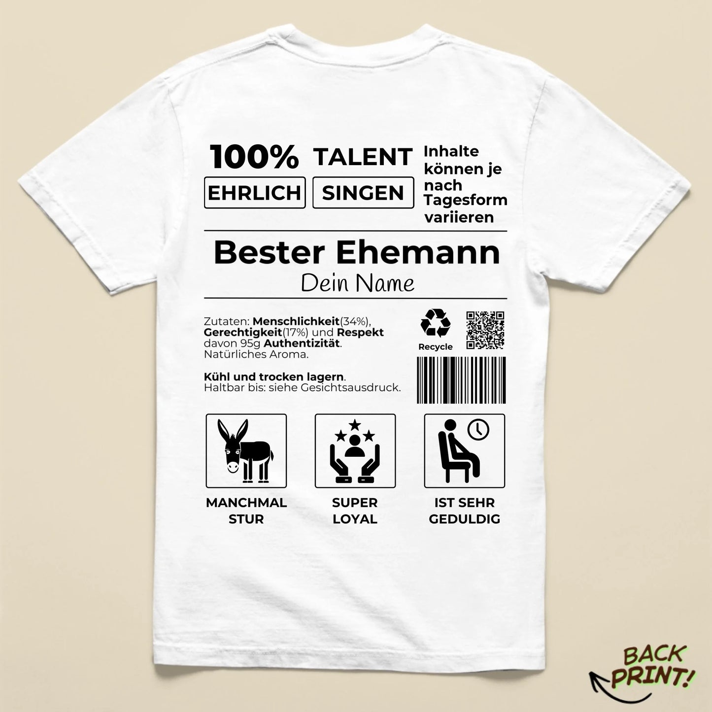 Personalisiertes "Partner" T-Shirt