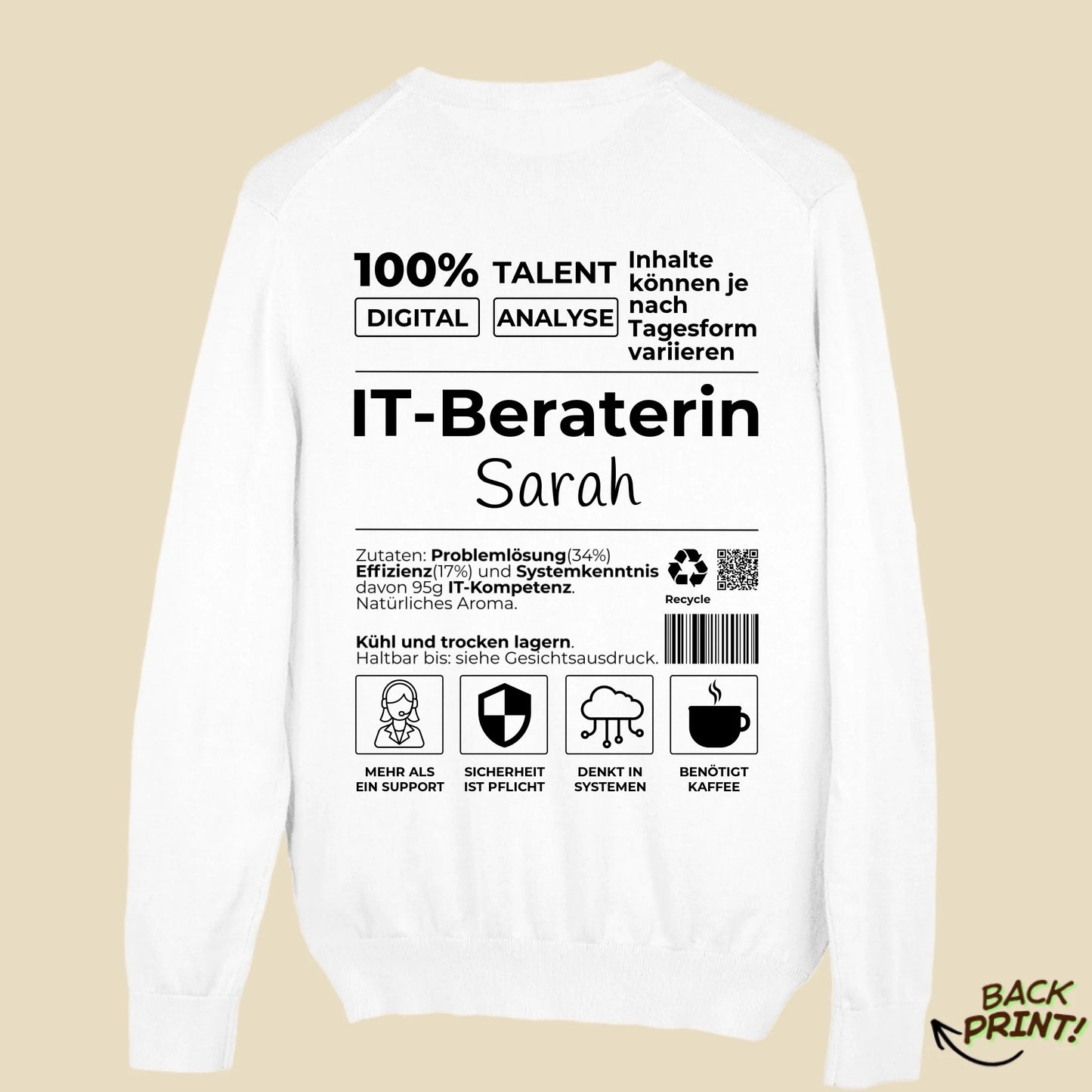 Personalisierter "IT-Beraterin" Sweater