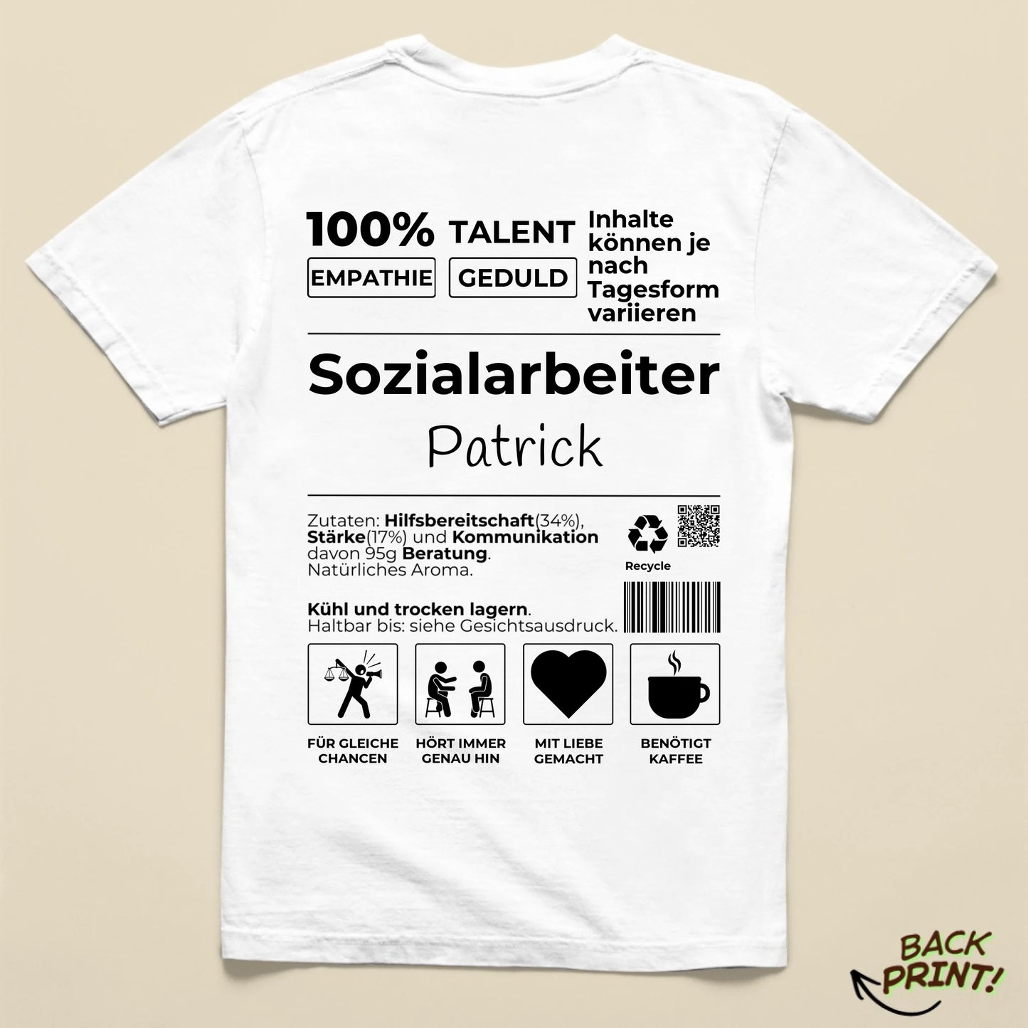 Personalisiertes "Sozialarbeiter" T-Shirt