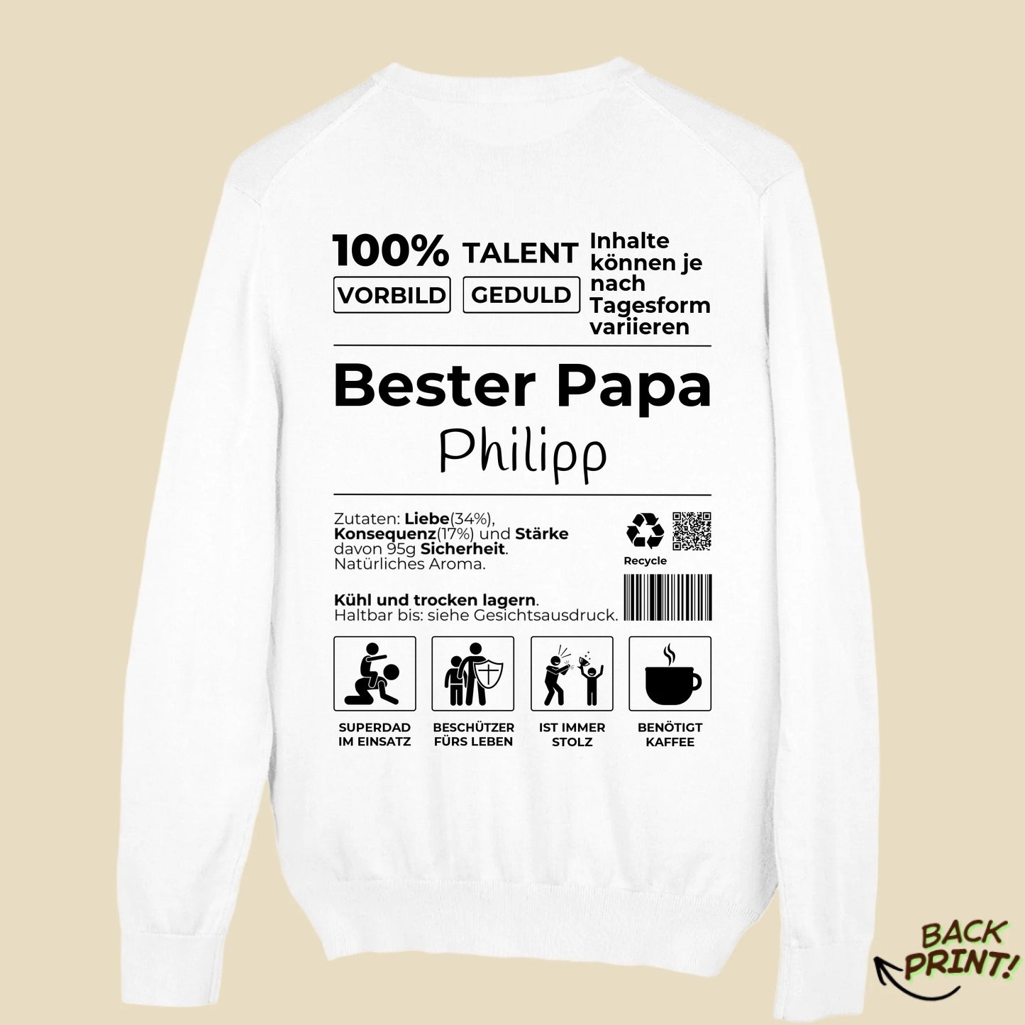 Personalisierter "Bester Papa" Sweater