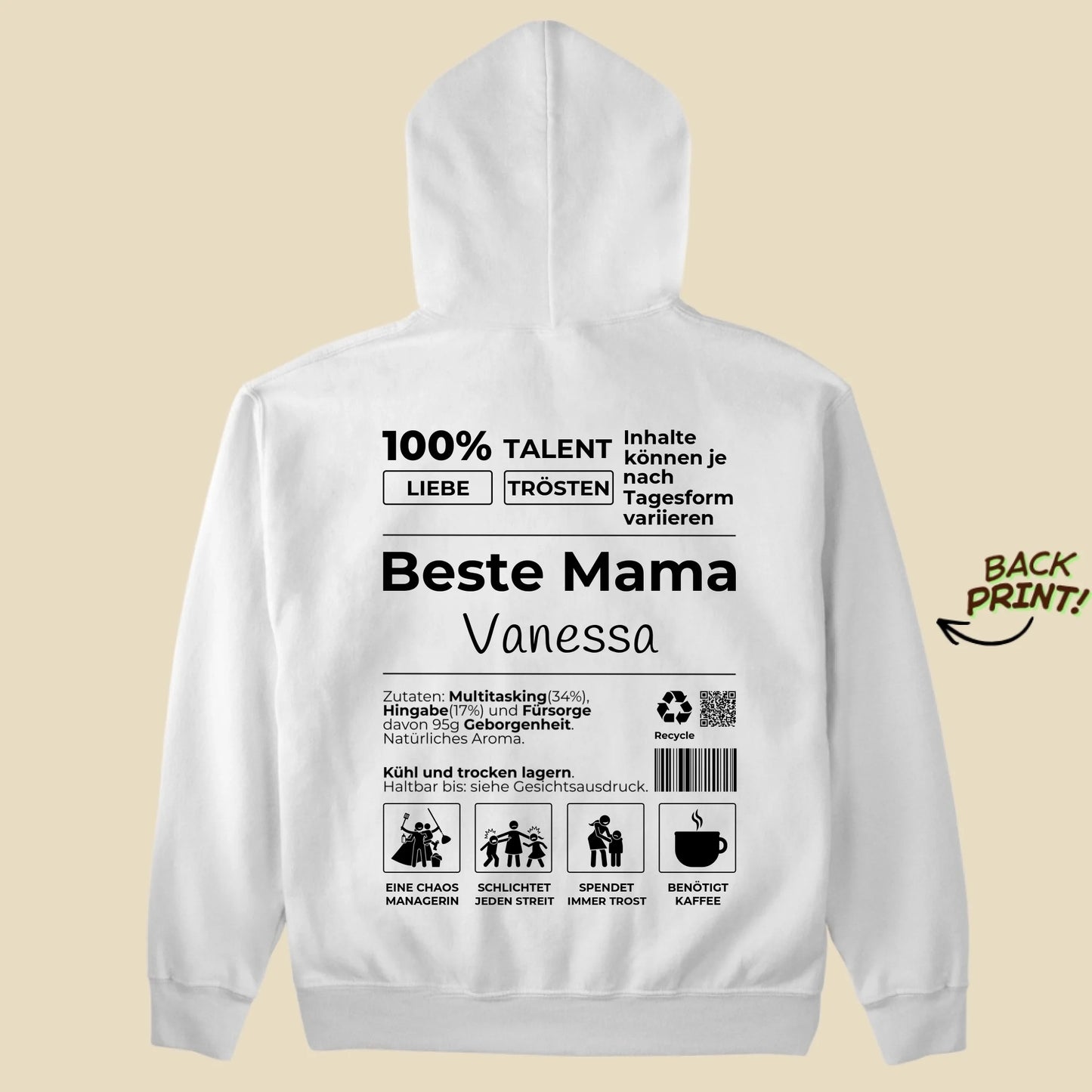 Personalisierter "Beste Mama" Hoodie