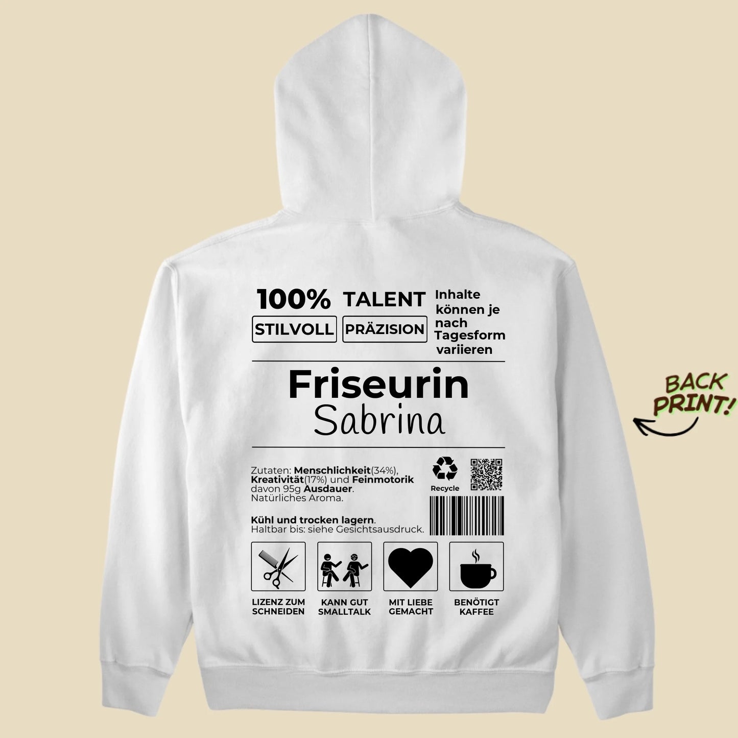 Personalisierter "Friseurin" Hoodie