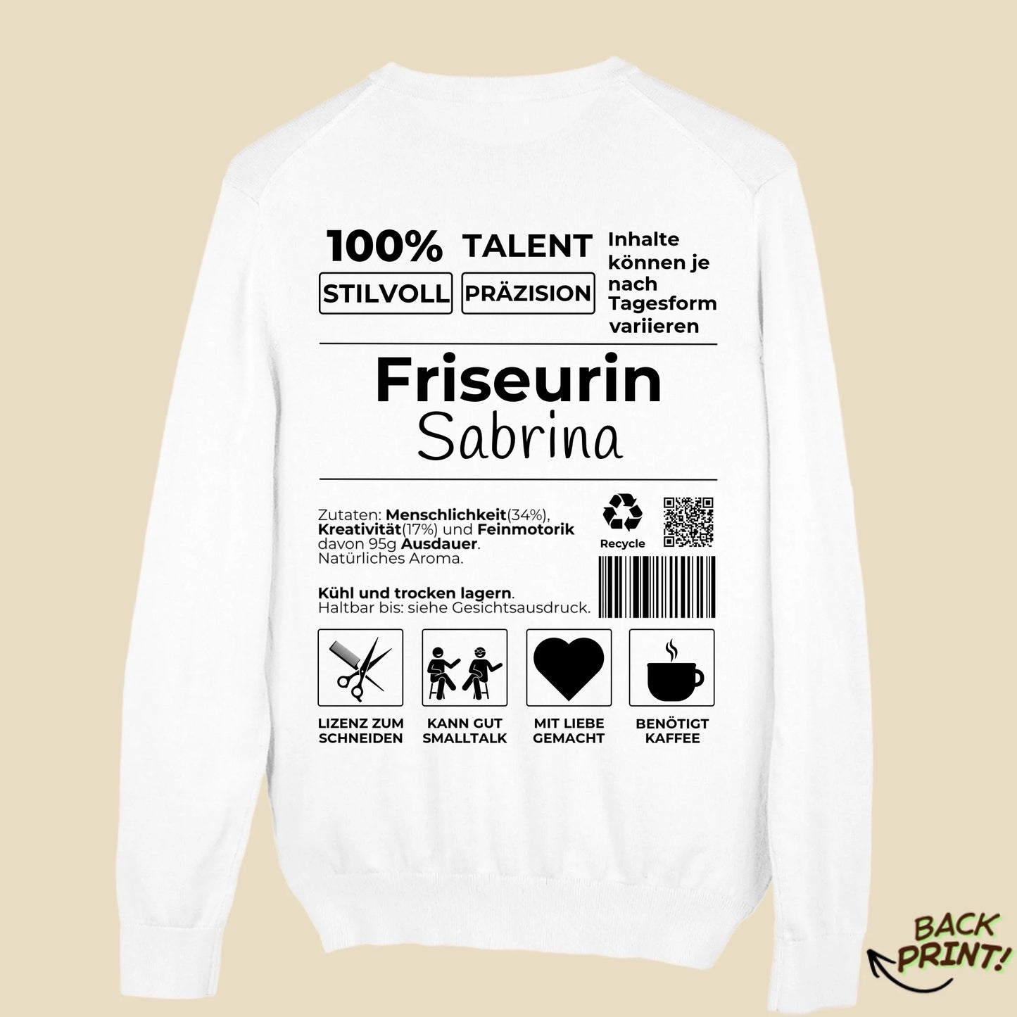 Personalisierter "Friseurin" Sweater