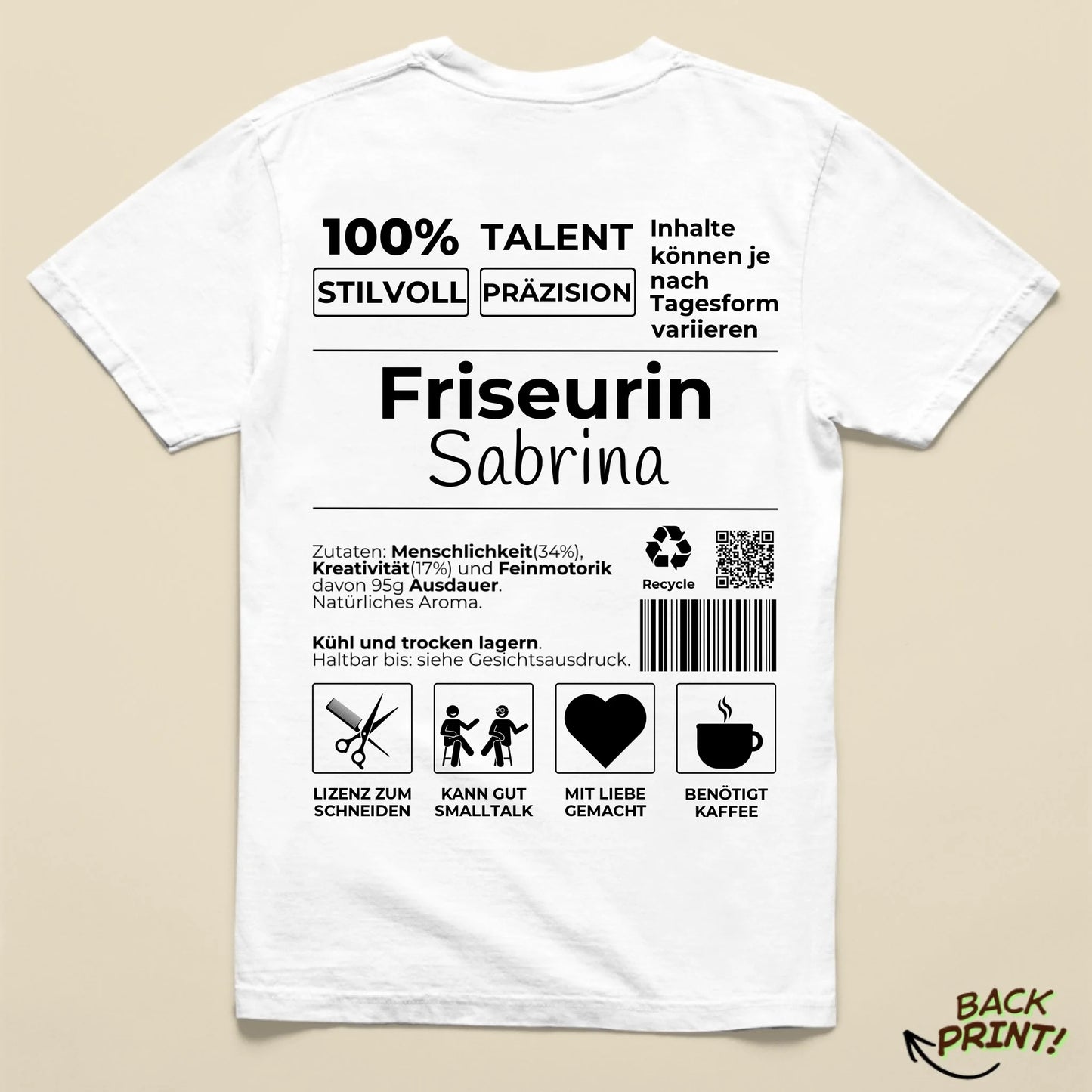 Personalisiertes "Friseurin" T-Shirt