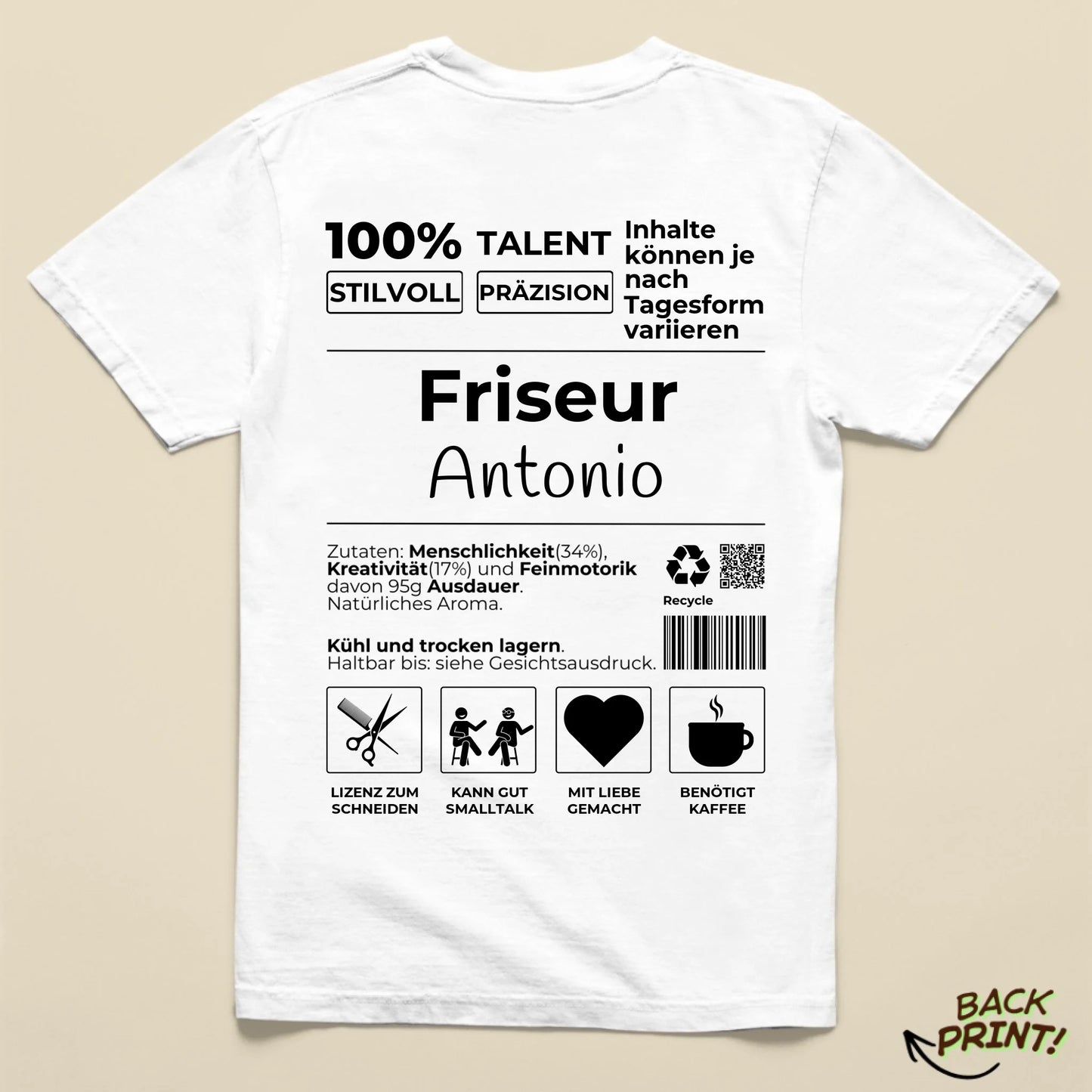 Personalisiertes "Friseur" T-Shirt