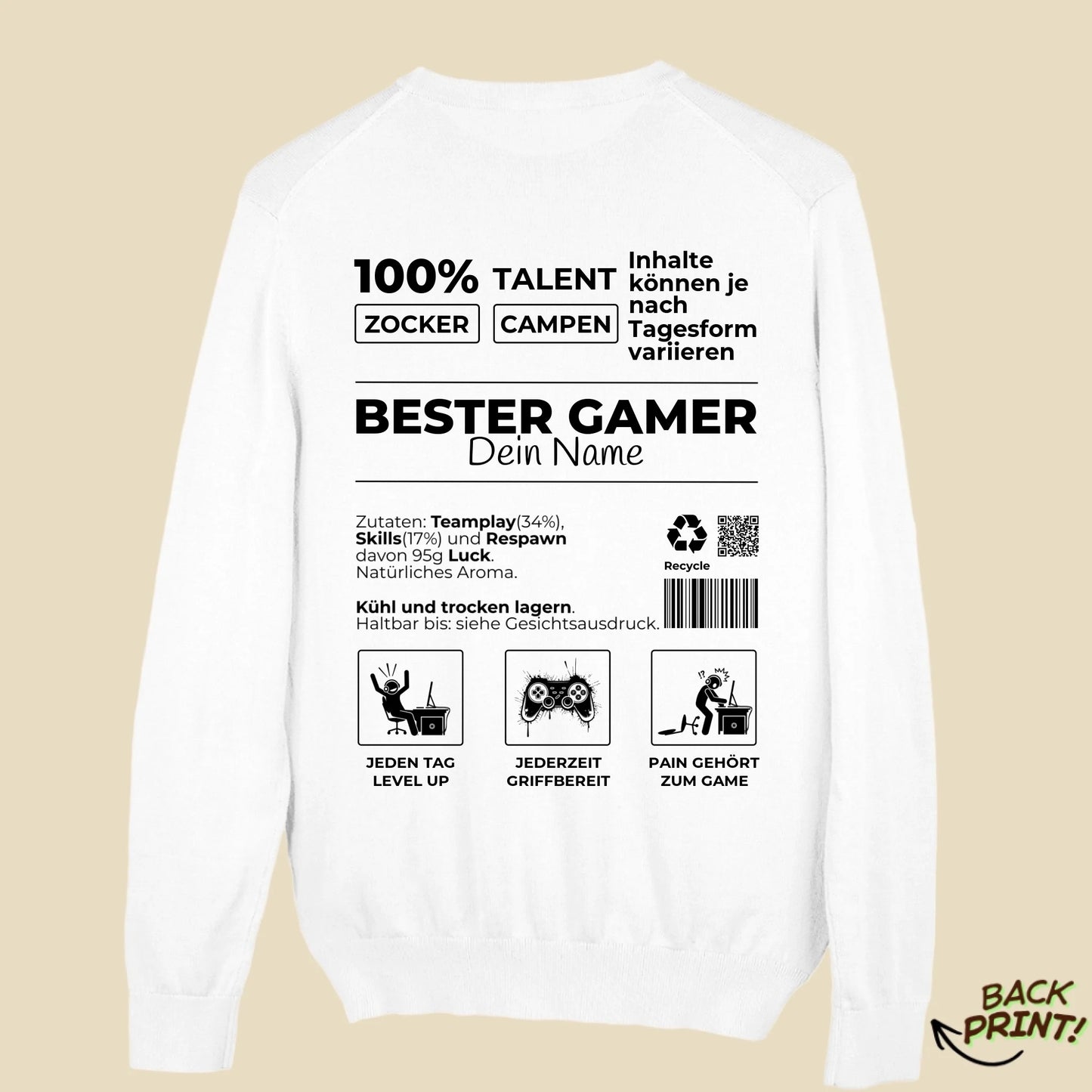 Personalisierter "Gamer" Sweater