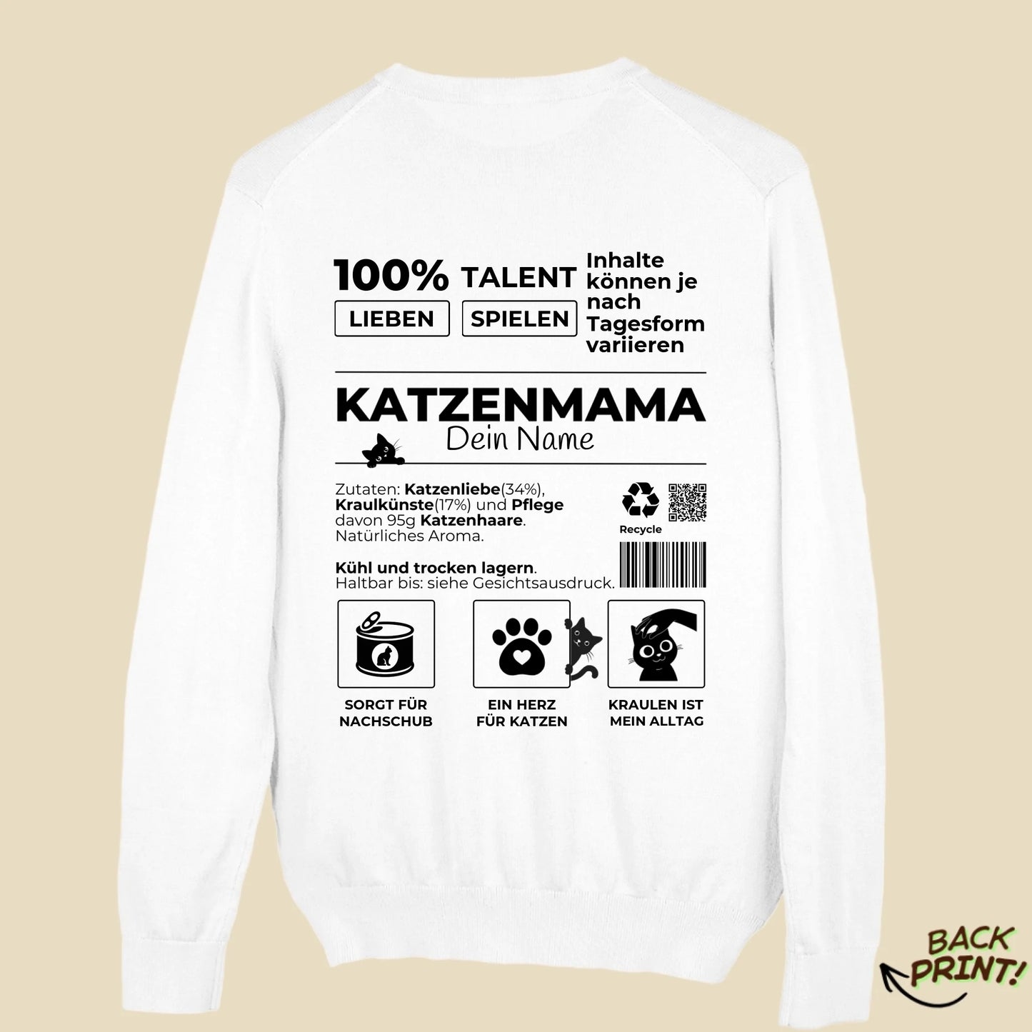 Personalisierter "Katzeneltern" Sweater