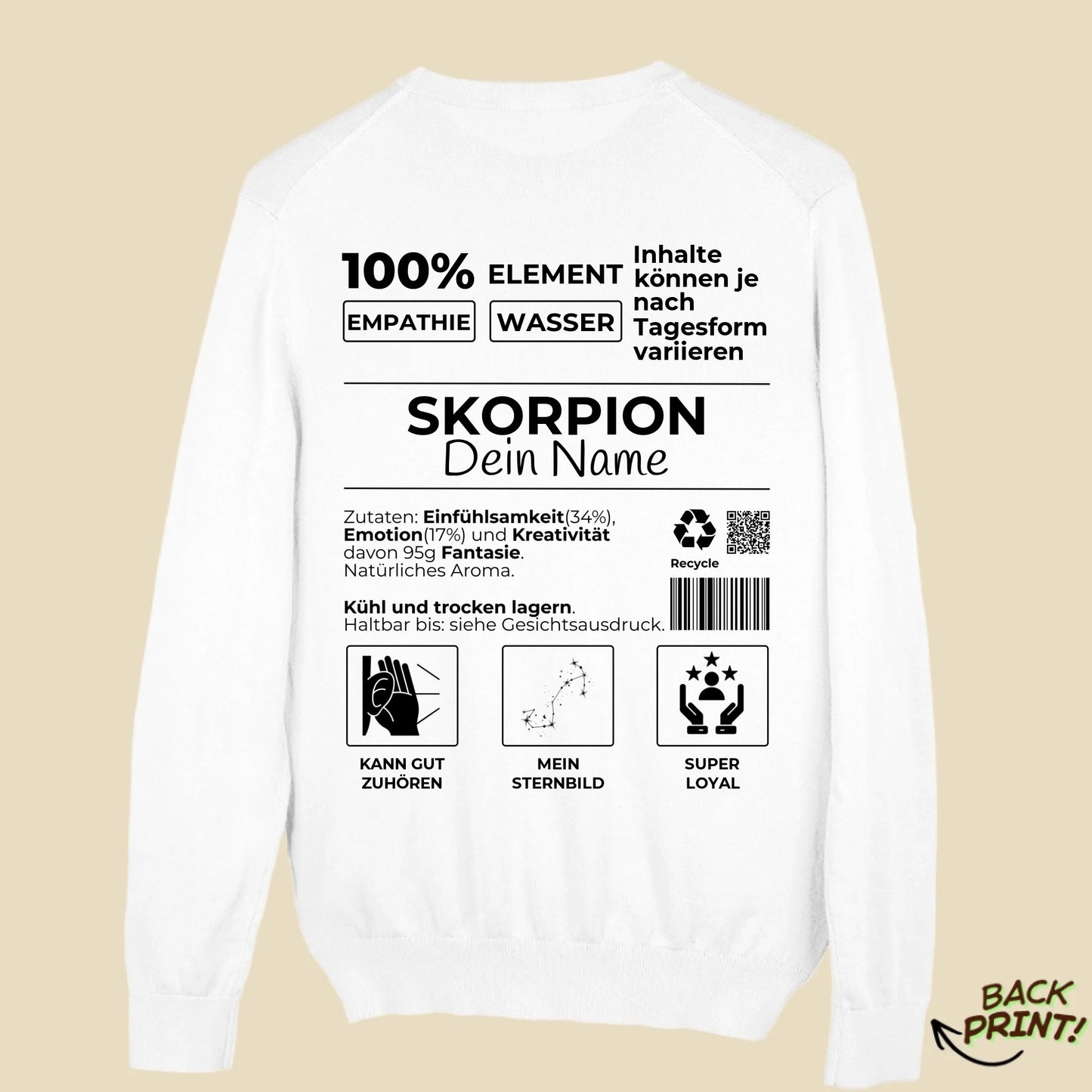 Personalisierter "Sternzeichen Skorpion" Sweater
