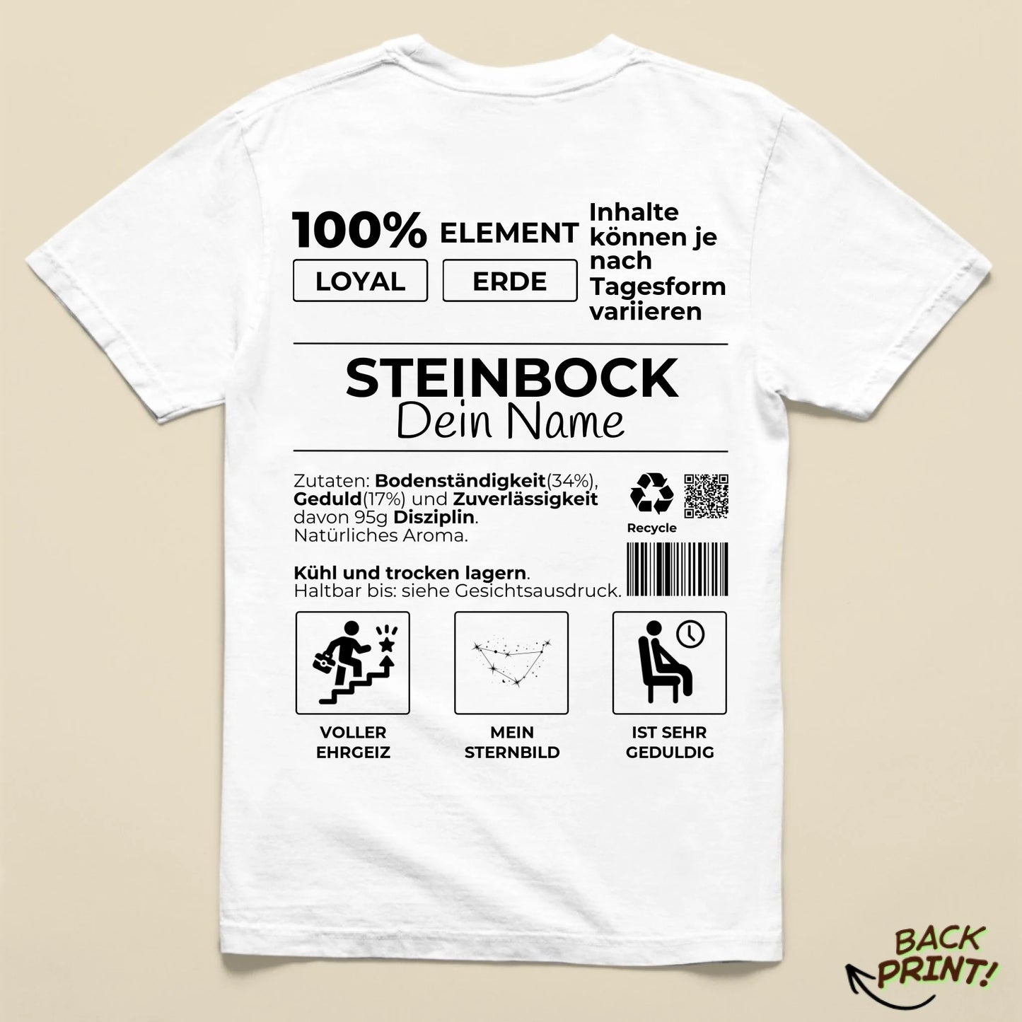 Personalisiertes "Sternzeichen Steinbock" T-Shirt