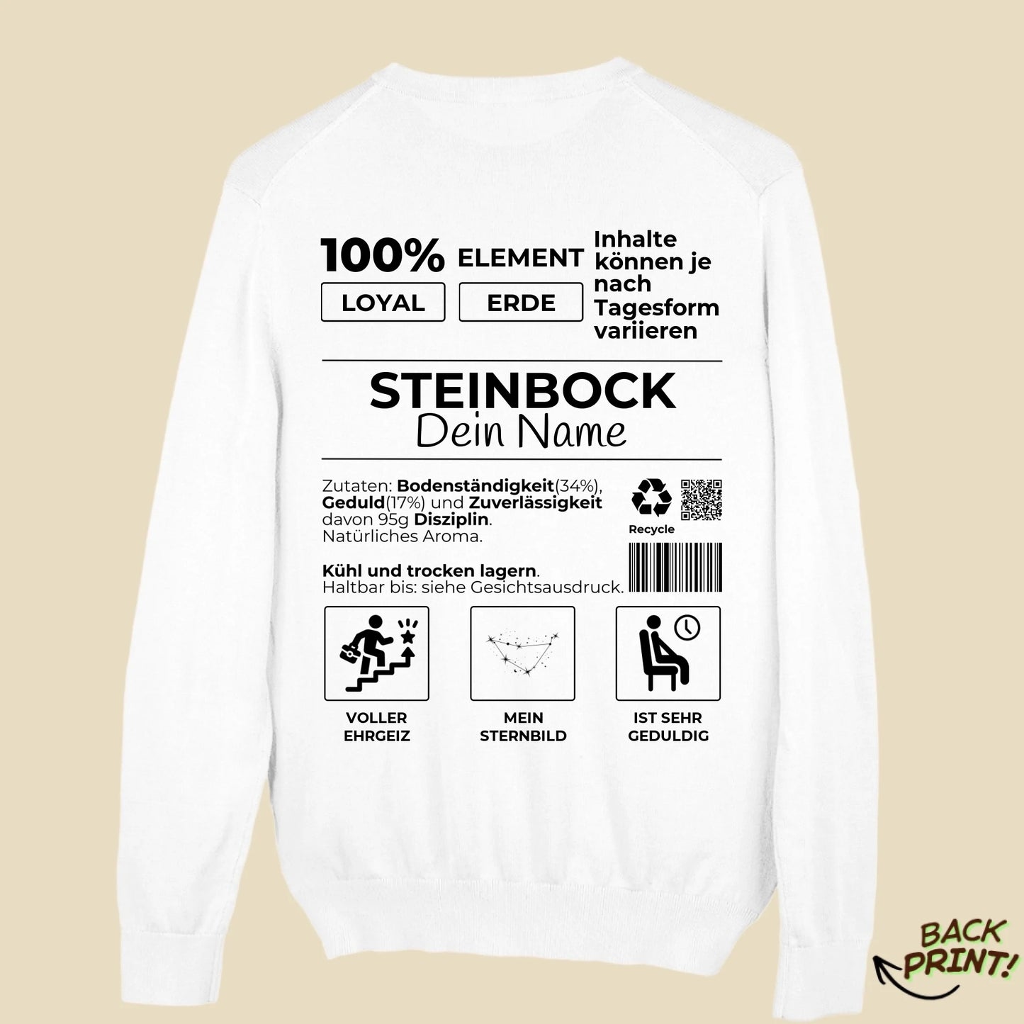 Personalisierter "Sternzeichen Steinbock" Sweater