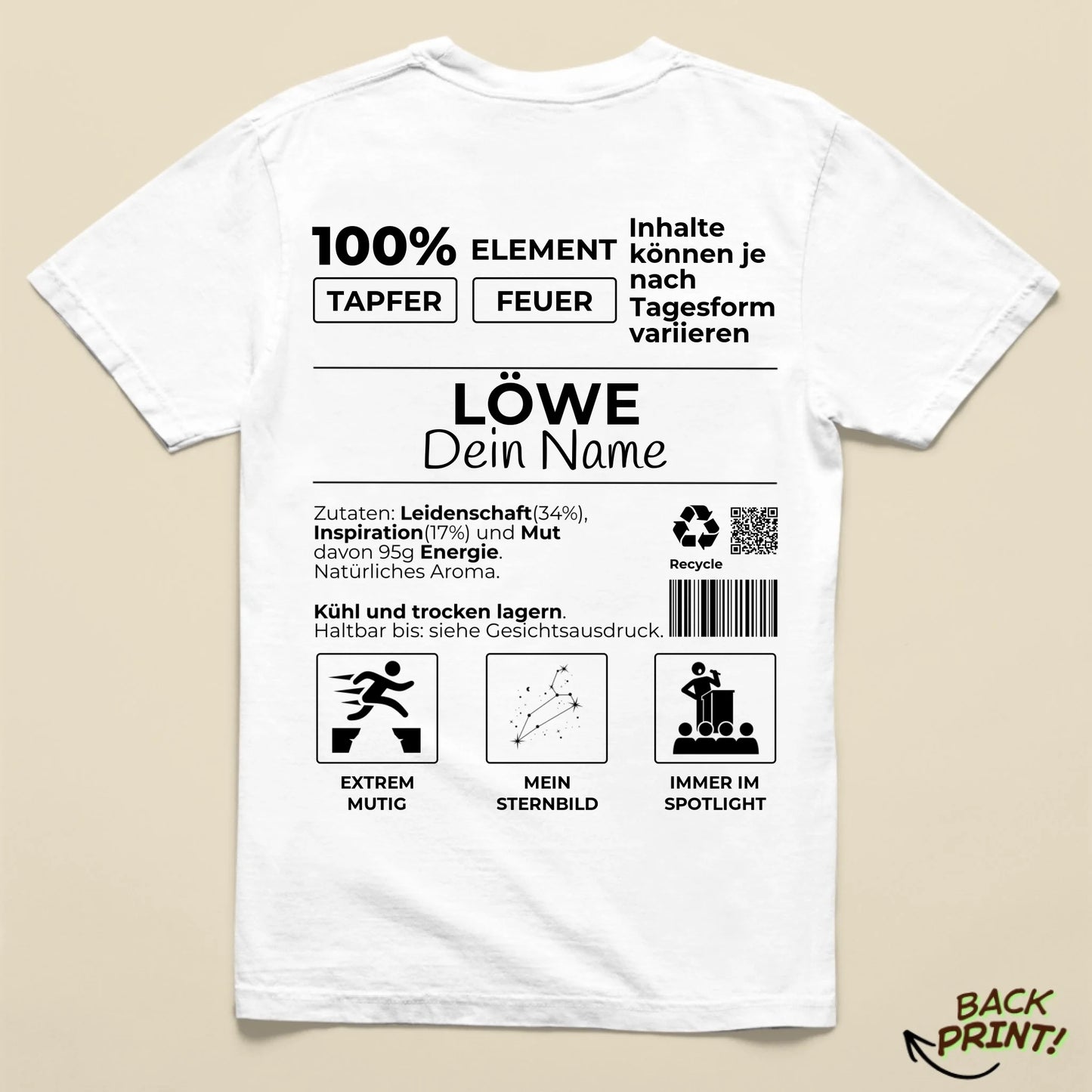 Personalisiertes "Sternzeichen Löwe" T-Shirt