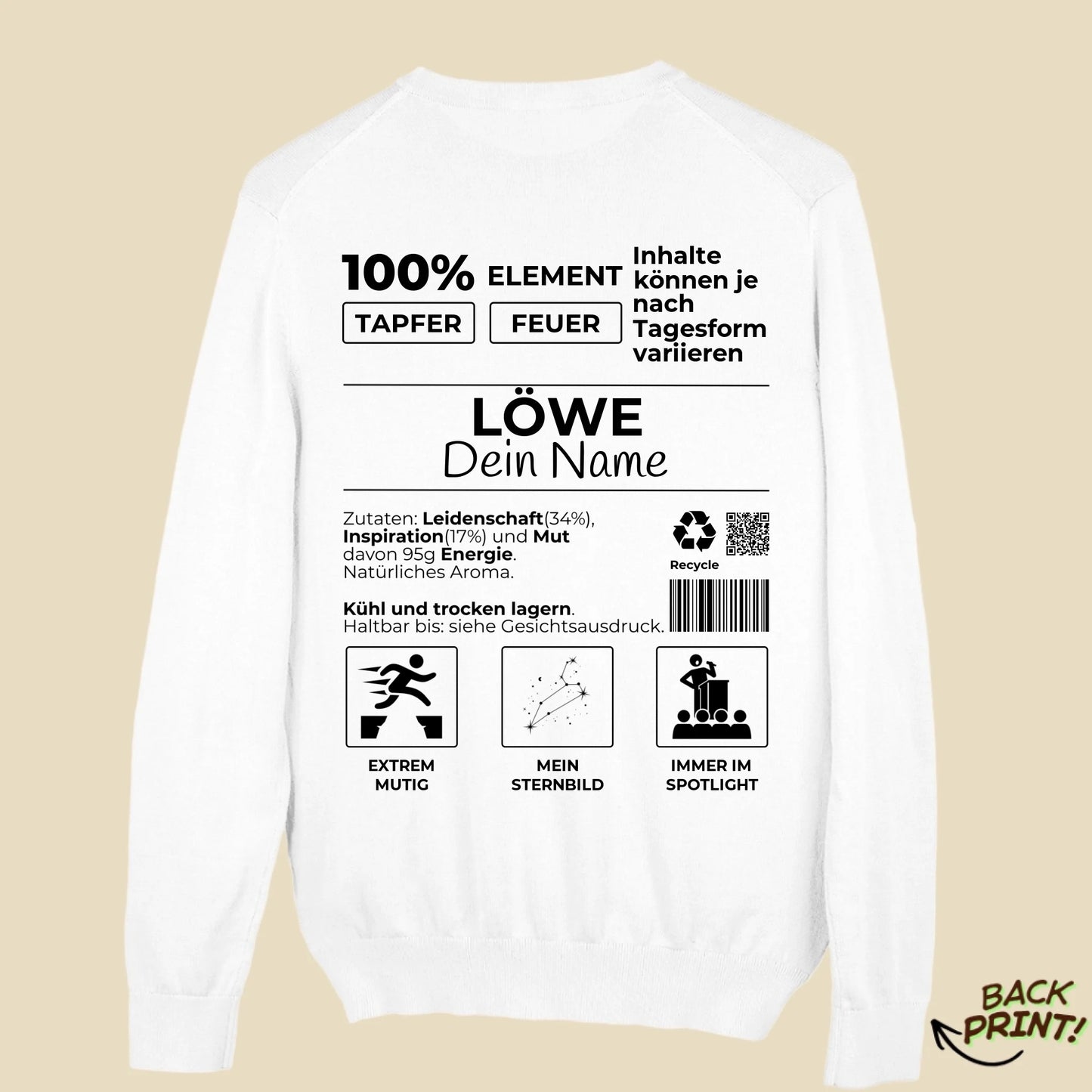 Personalisierter "Sternzeichen Löwe" Sweater