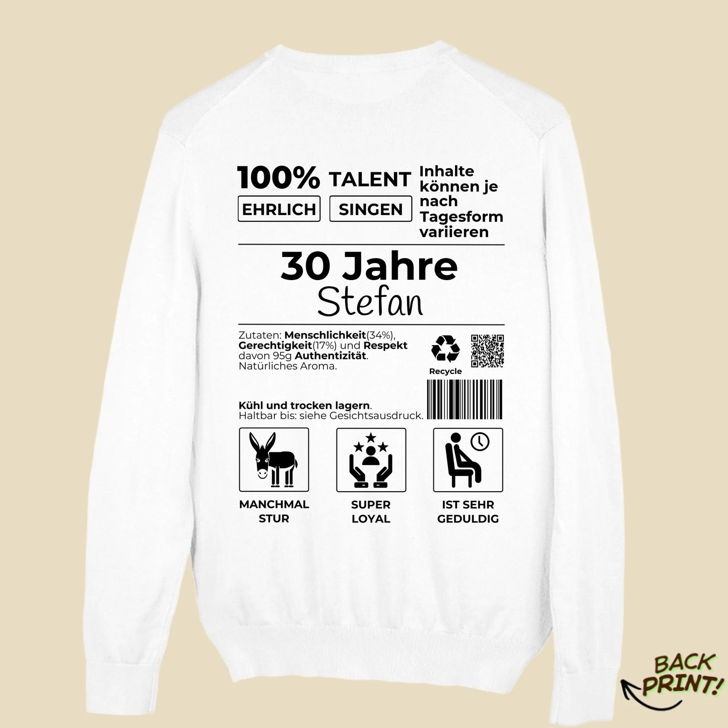 Personalisierter "Geburtstag" Sweater