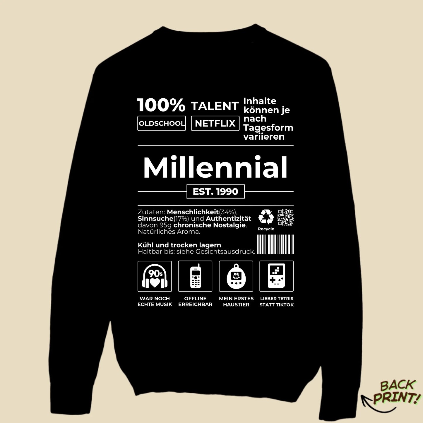 Personalisierter "Millennial" Sweater