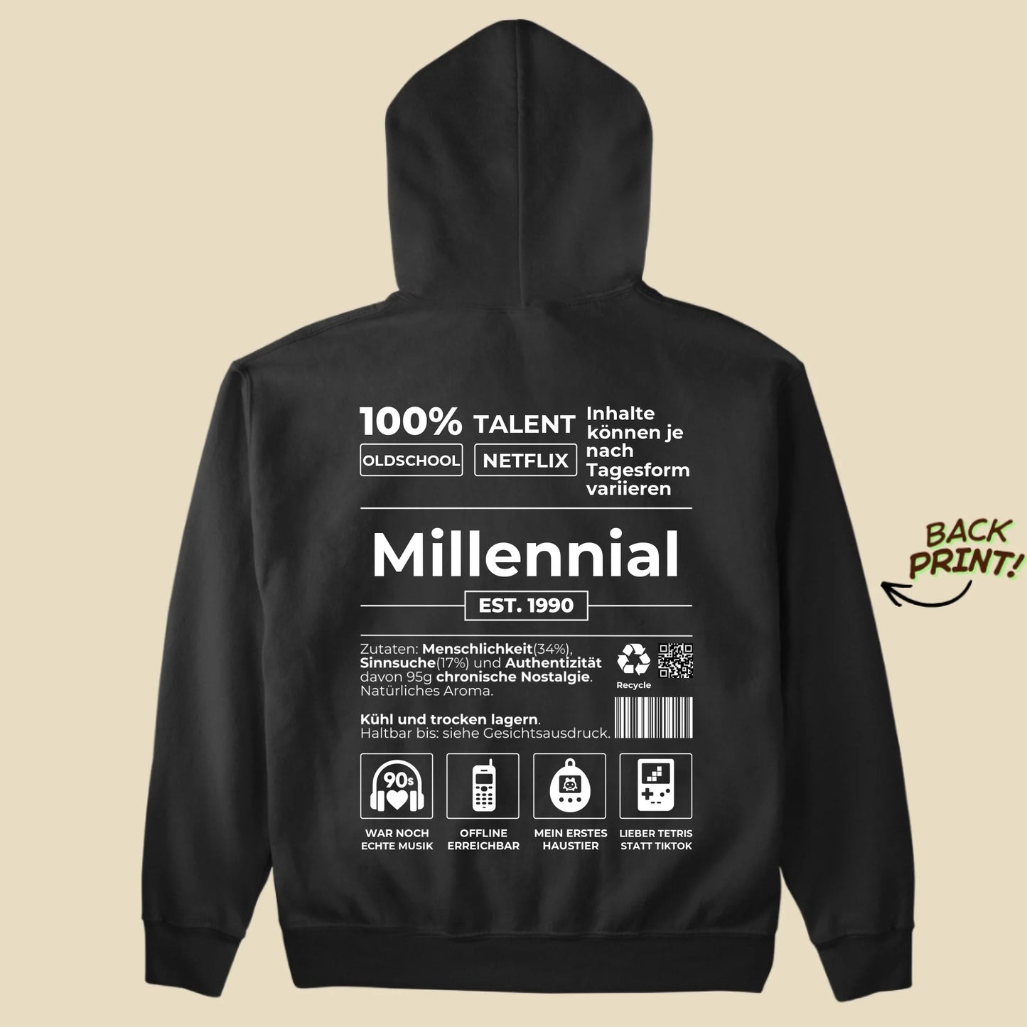 Personalisierter "Millennial" Hoodie