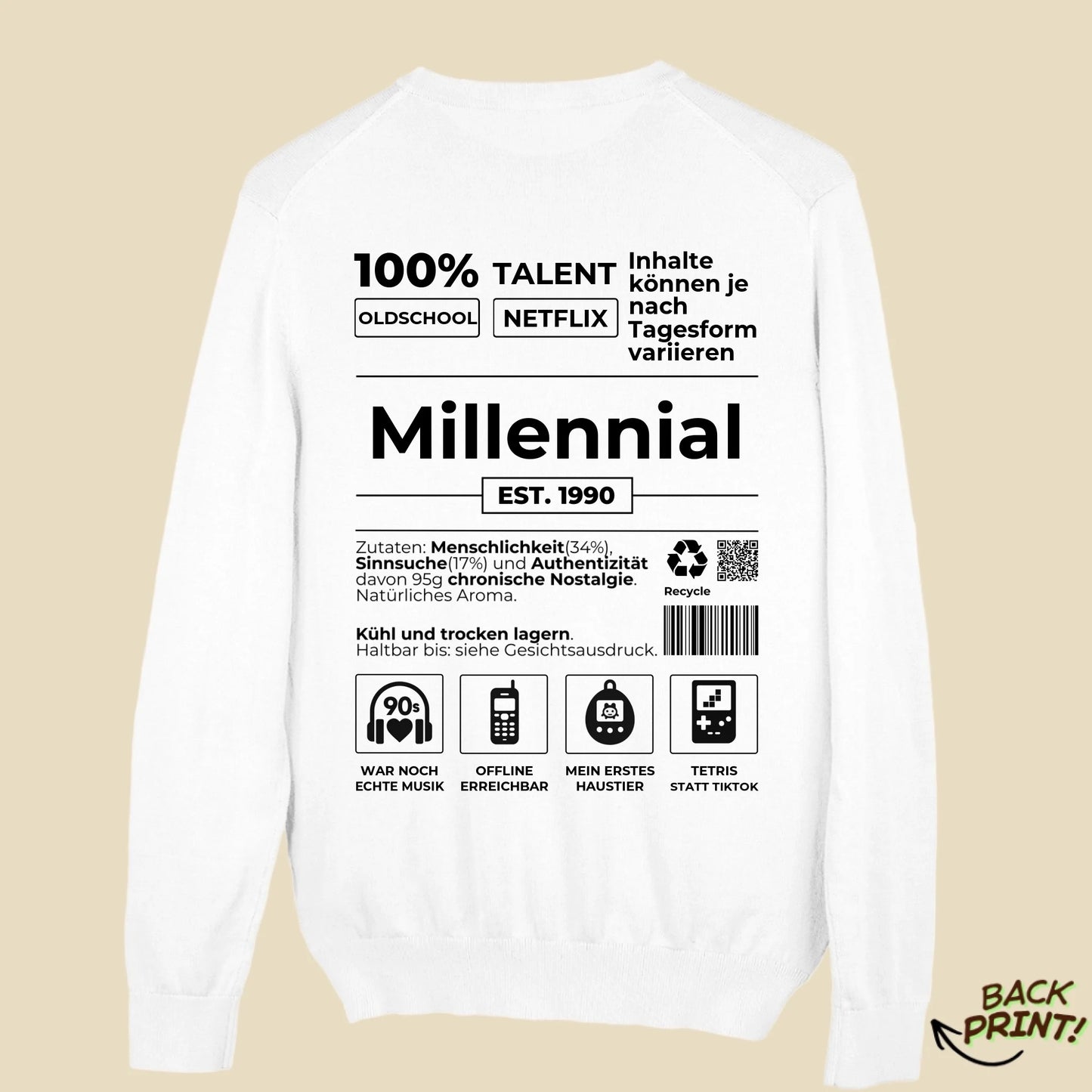 Personalisierter "Millennial" Sweater