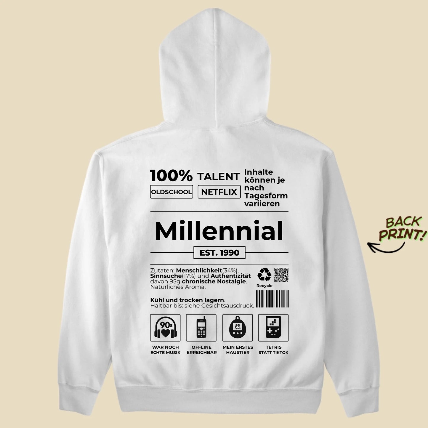 Personalisierter "Millennial" Hoodie
