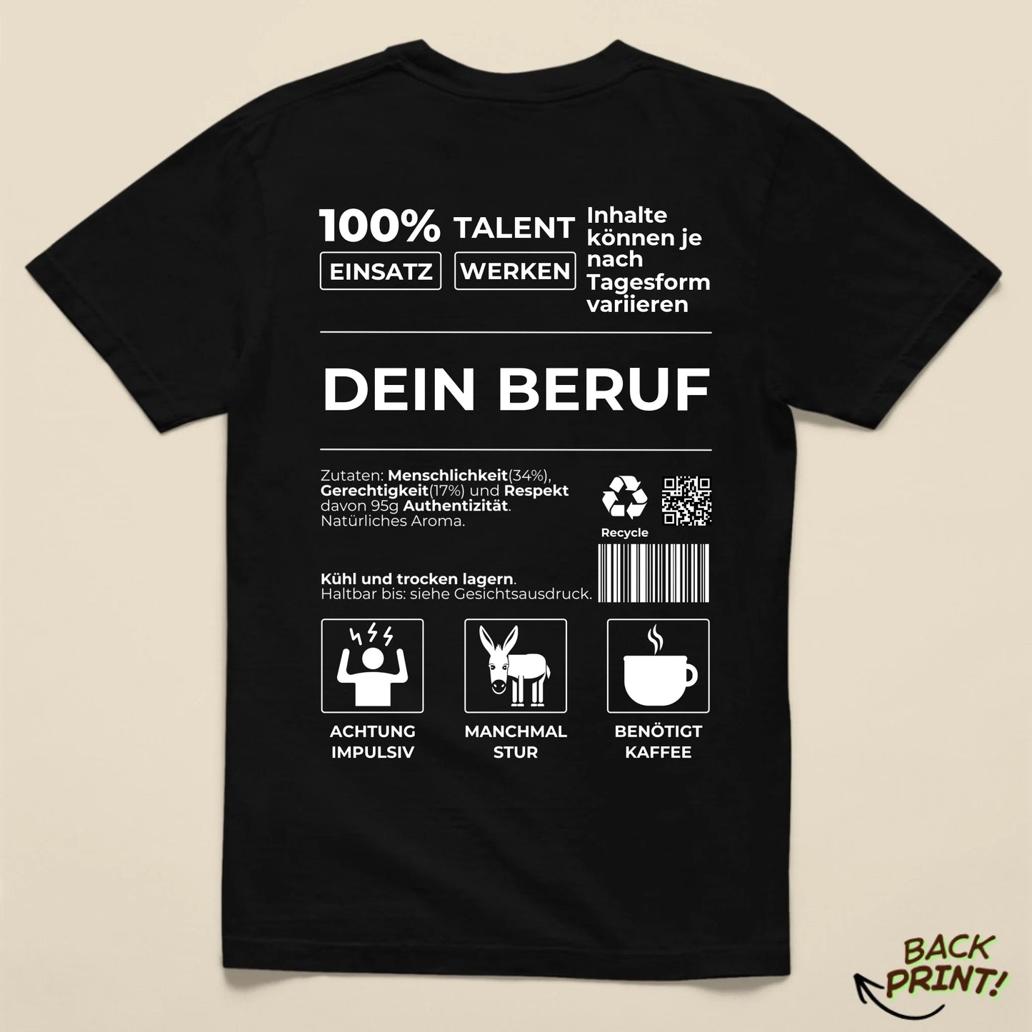 Personalisiertes "Dein Beruf" T-Shirt
