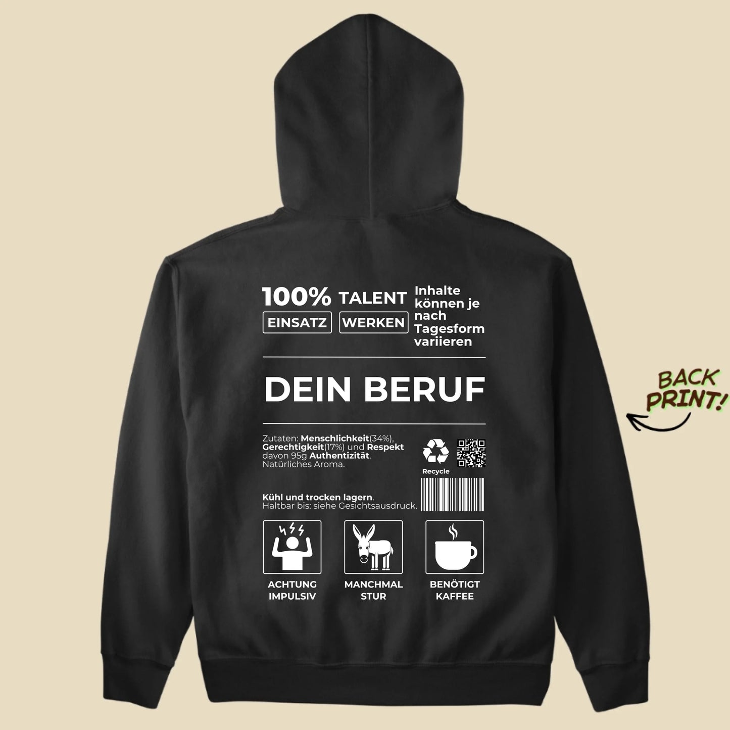 Personalisierter "Dein Beruf" Hoodie
