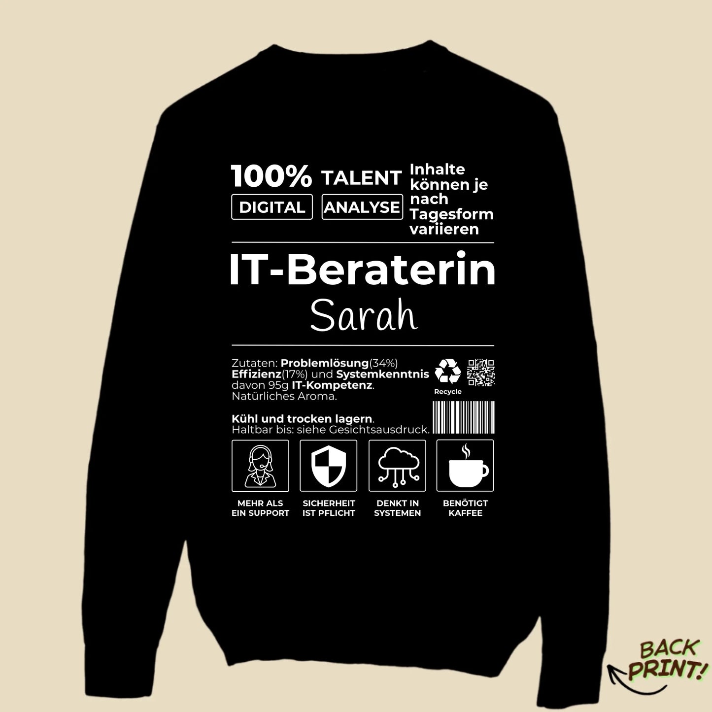Personalisierter "IT-Beraterin" Sweater