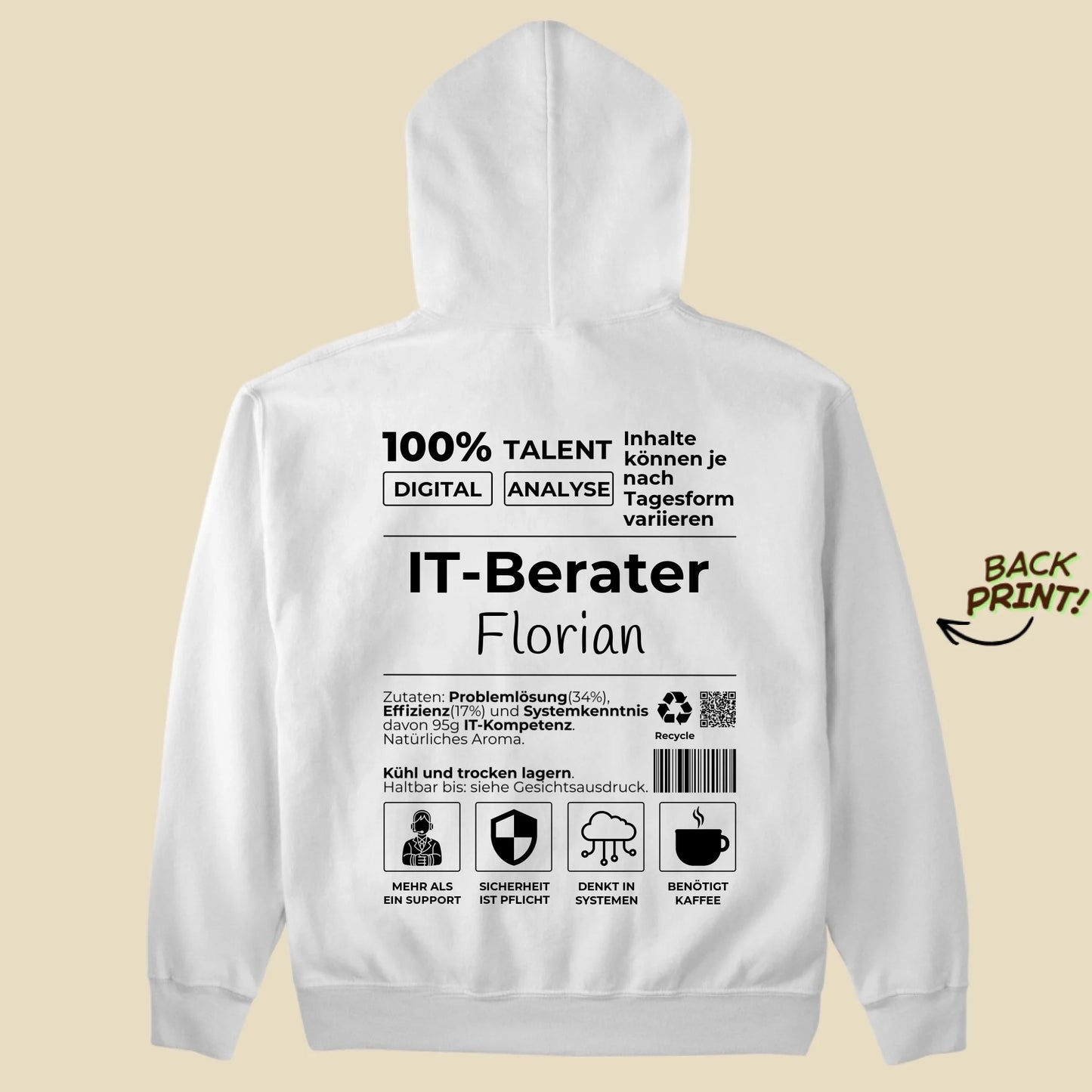 Personalisierter "IT-Berater" Hoodie