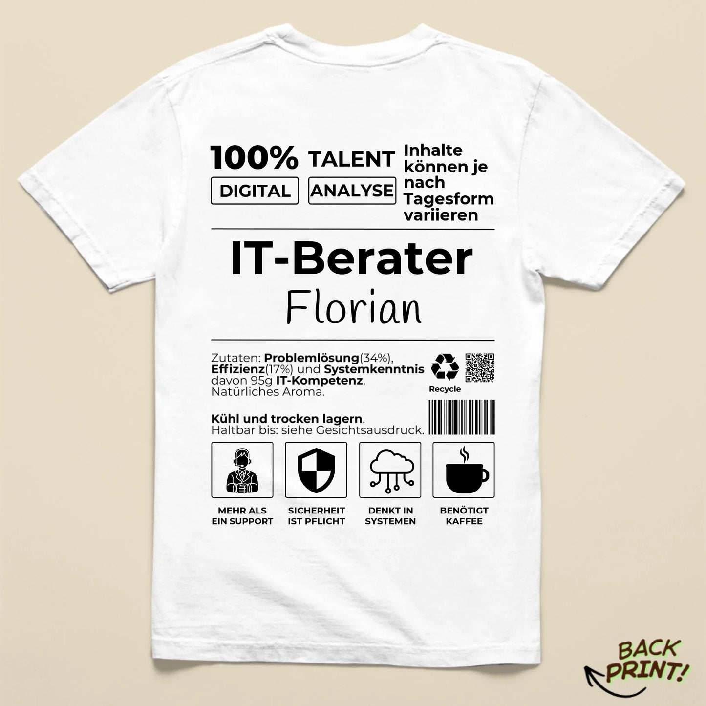 Personalisiertes "IT-Berater" T-Shirt