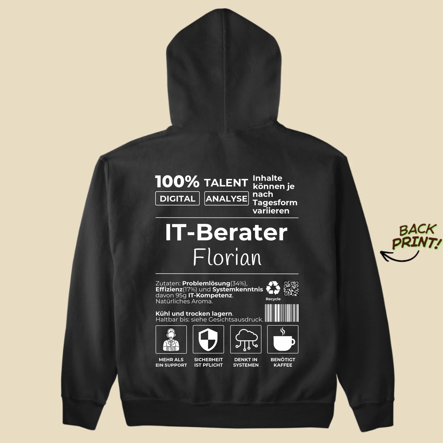 Personalisierter "IT-Berater" Hoodie