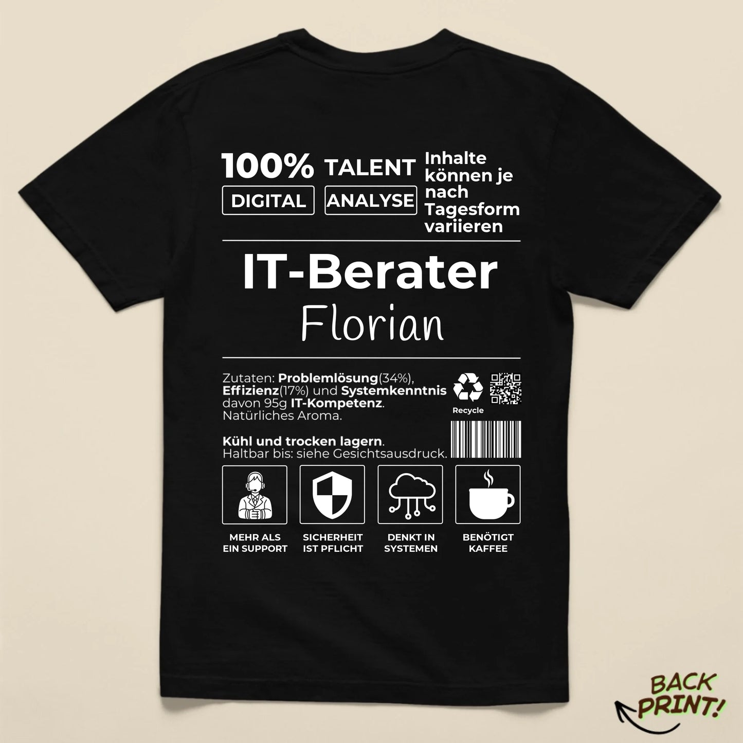 Personalisiertes "IT-Berater" T-Shirt