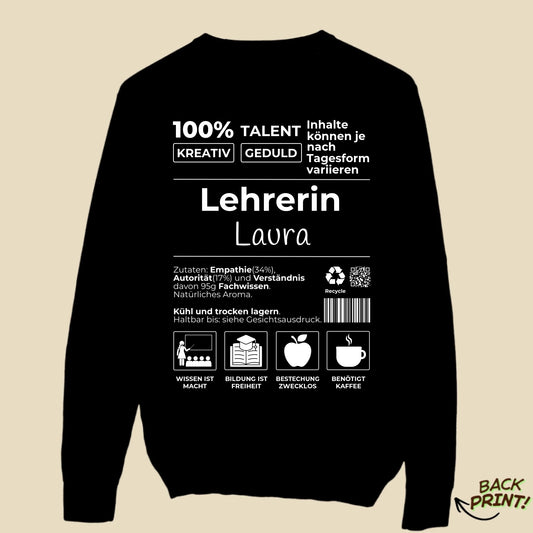 Personalisierter "Lehrerin" Sweater
