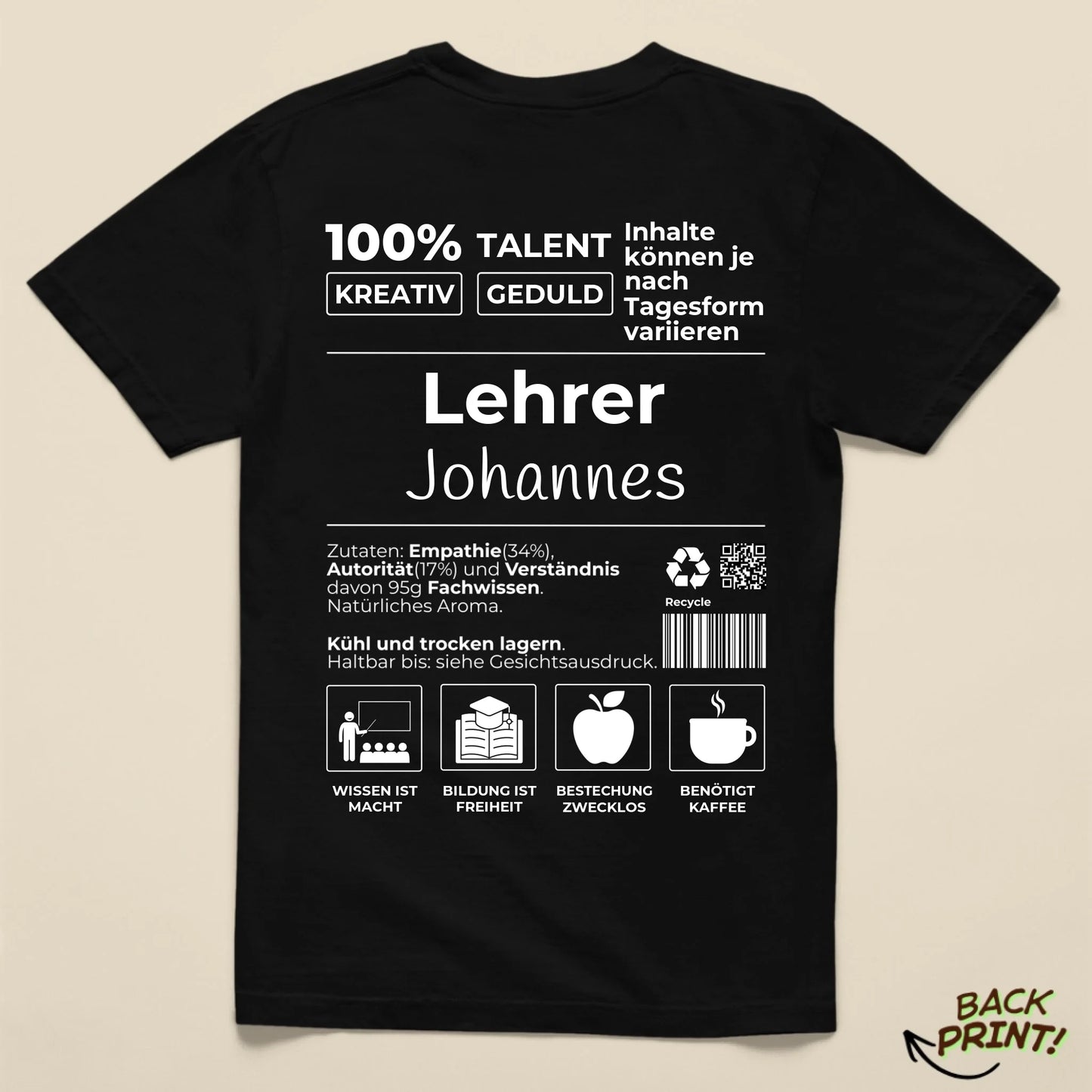 Personalisiertes "Lehrer" T-Shirt