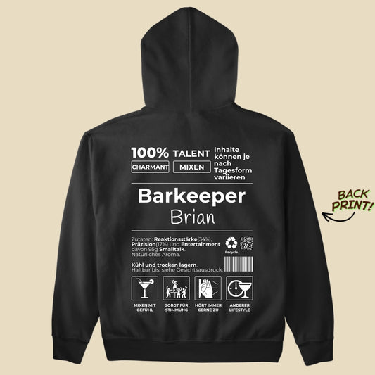 Personalisierter "Barkeeper" Hoodie