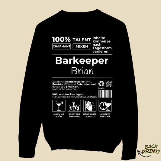 Personalisierter "Barkeeper" Sweater