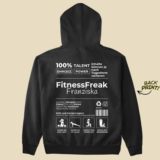 Personalisierter "FitnessFreak" Hoodie für Frauen