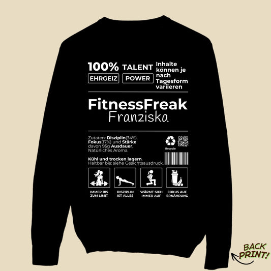 Personalisierter "FitnessFreak" Sweater für Frauen