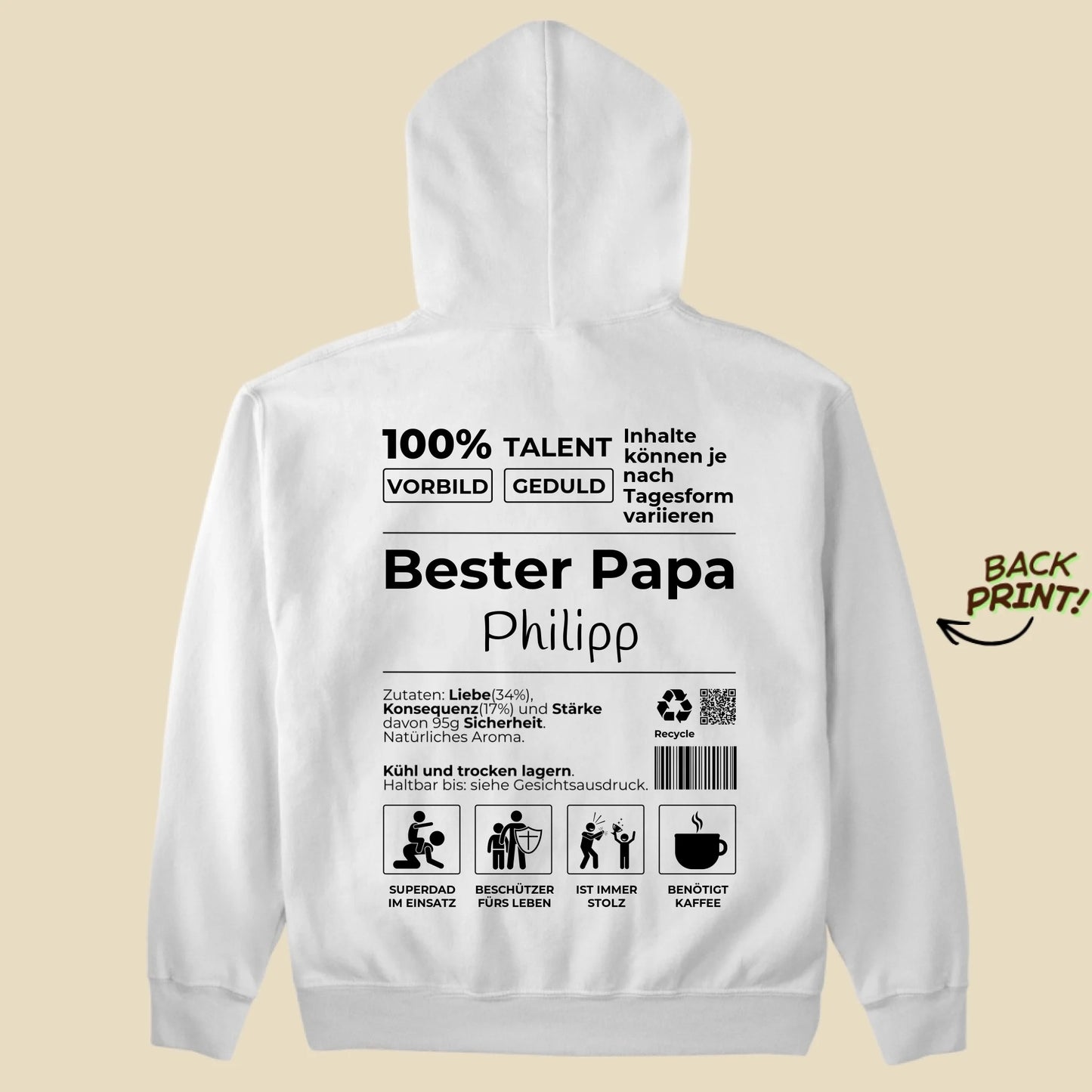 Personalisierter "Bester Papa" Hoodie