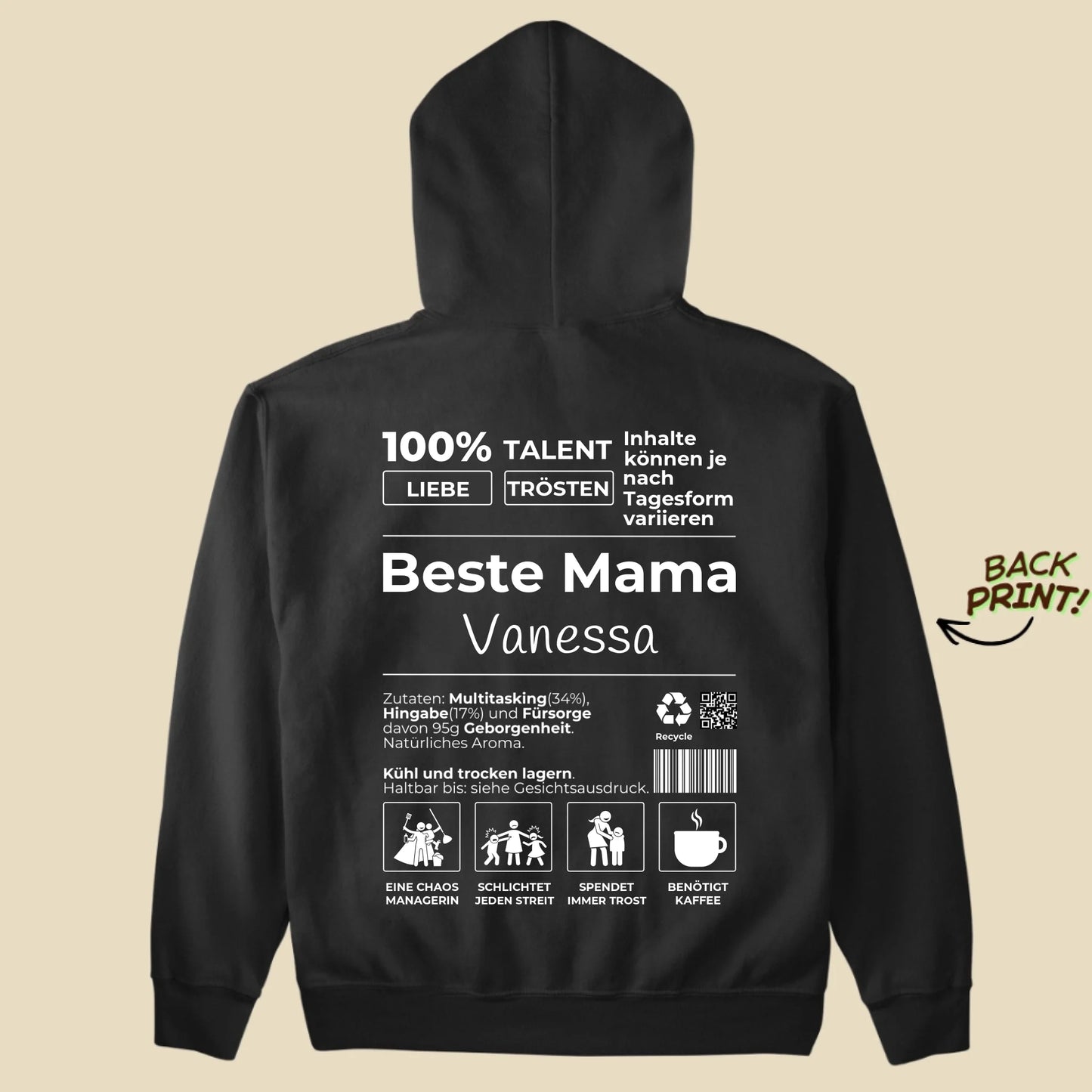 Personalisierter "Beste Mama" Hoodie