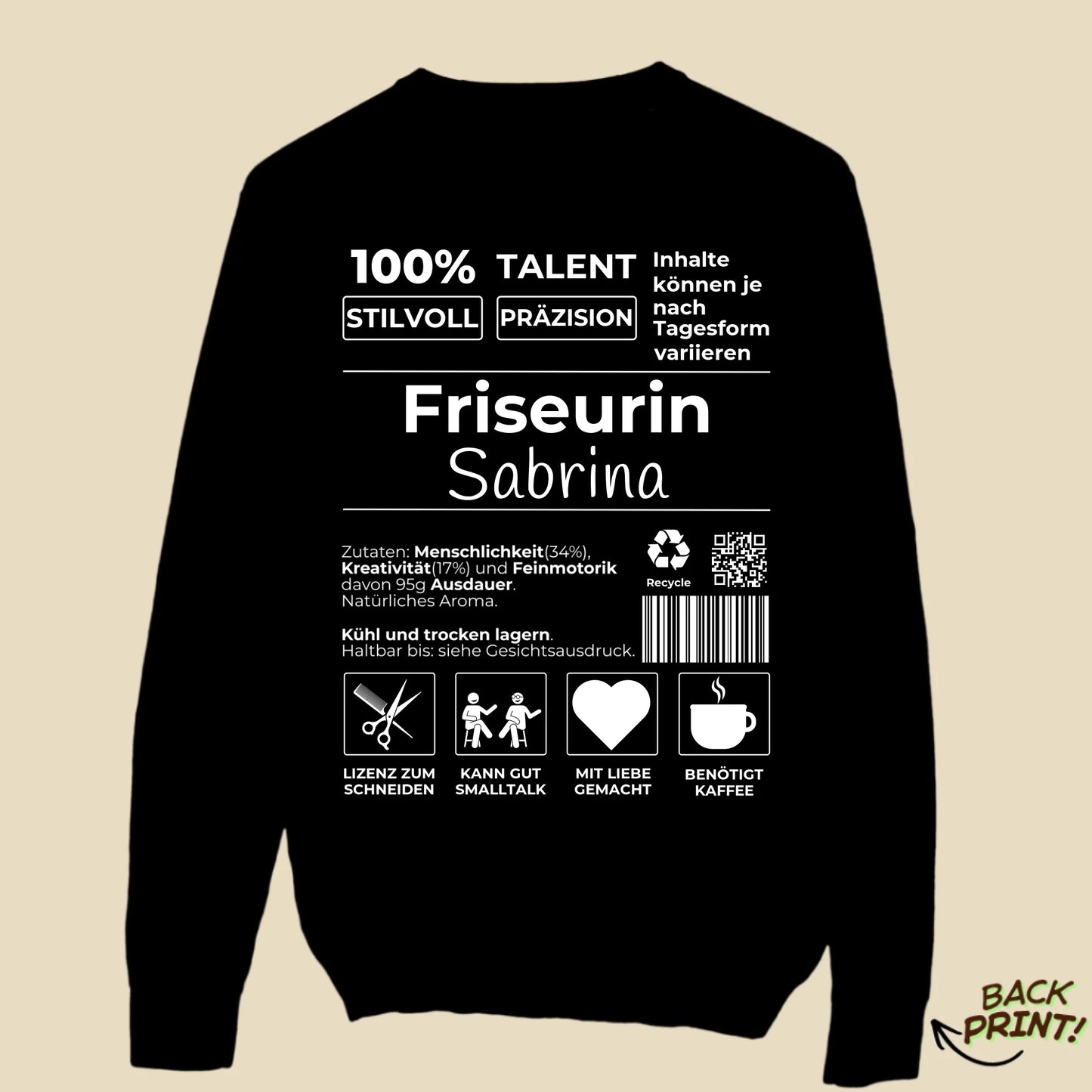Personalisierter "Friseurin" Sweater