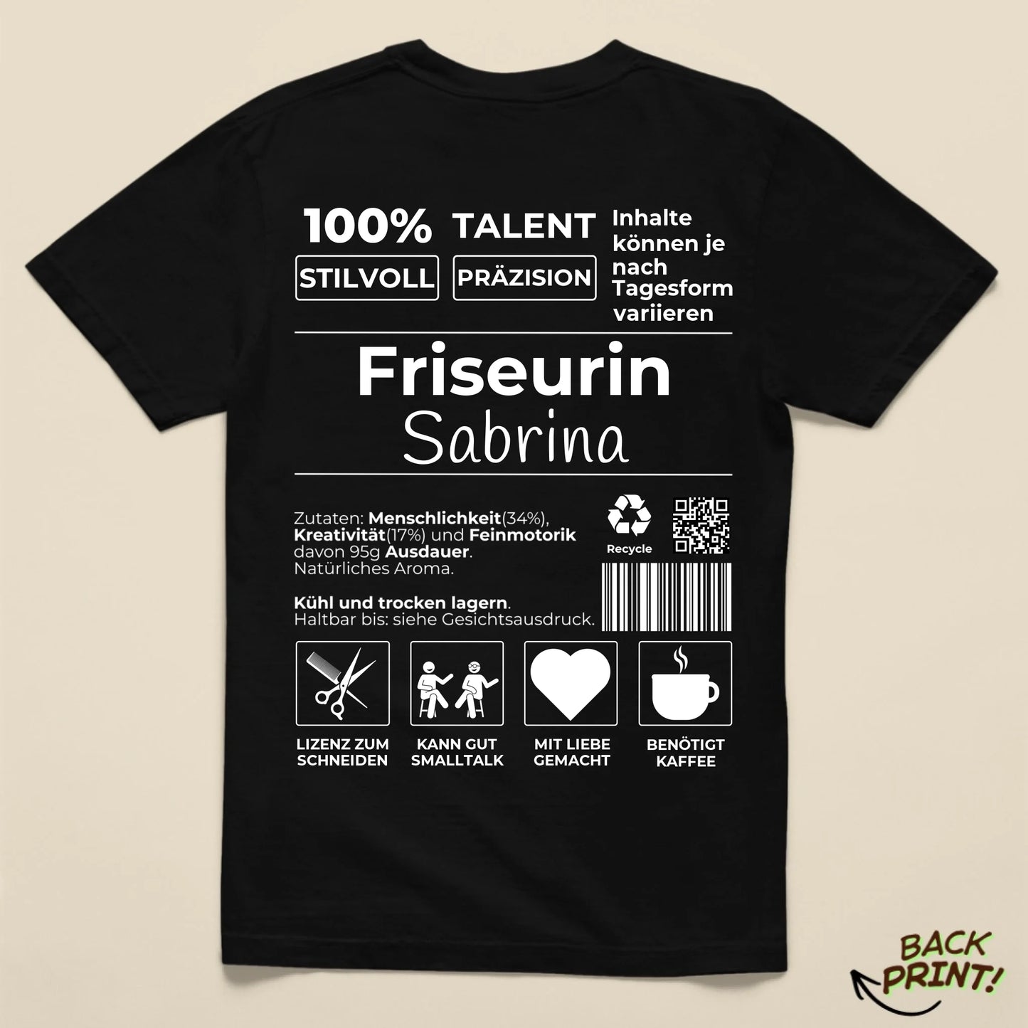 Personalisiertes "Friseurin" T-Shirt