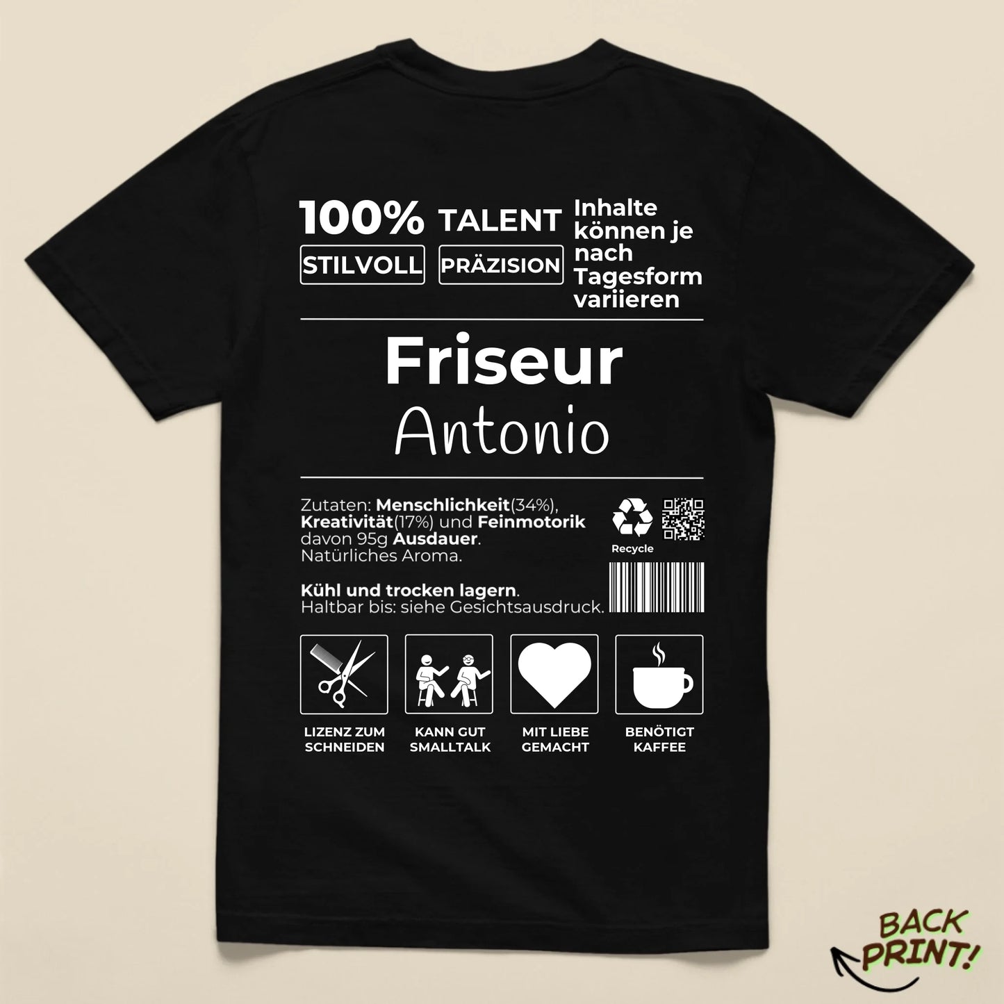 Personalisiertes "Friseur" T-Shirt