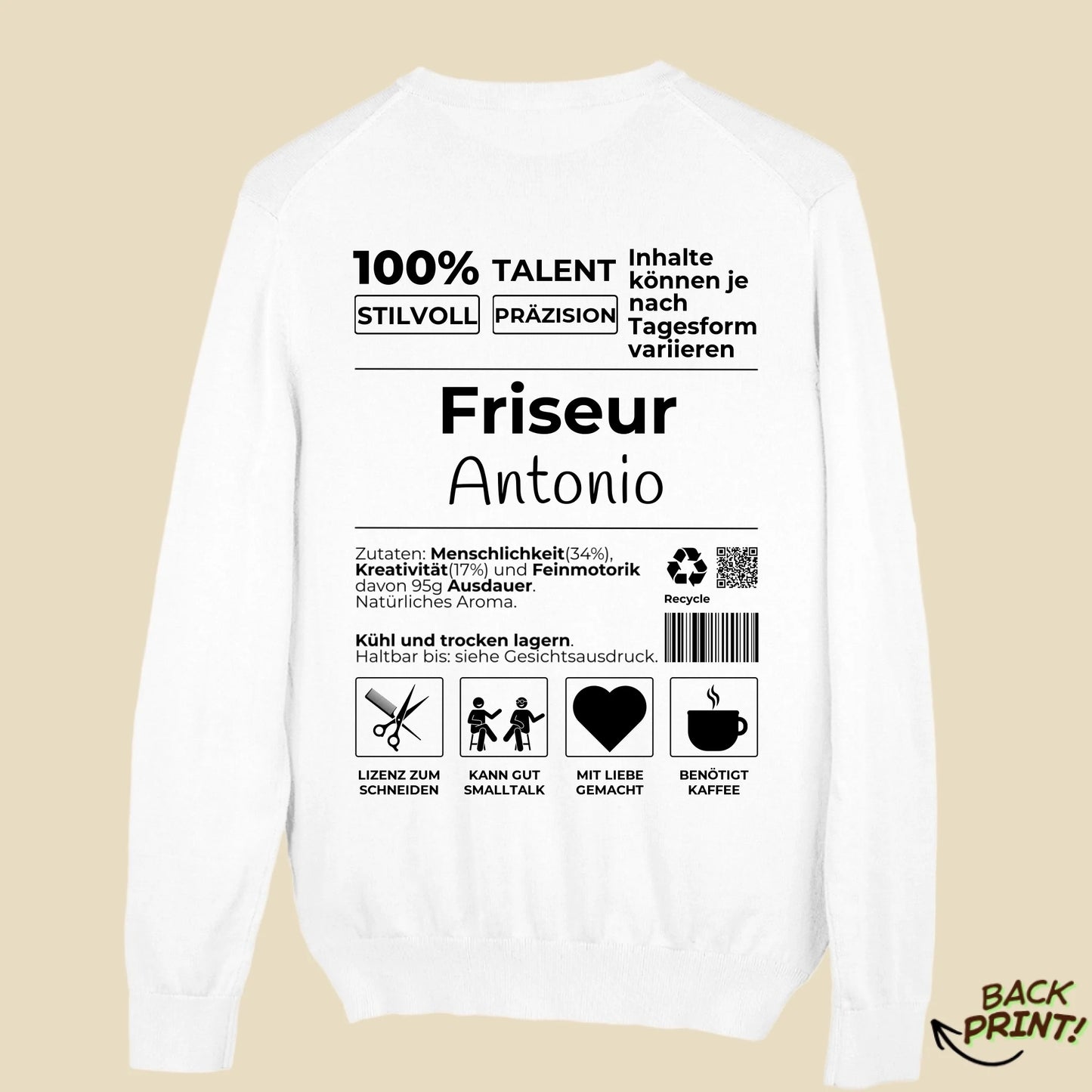 Personalisierter "Friseur" Sweater