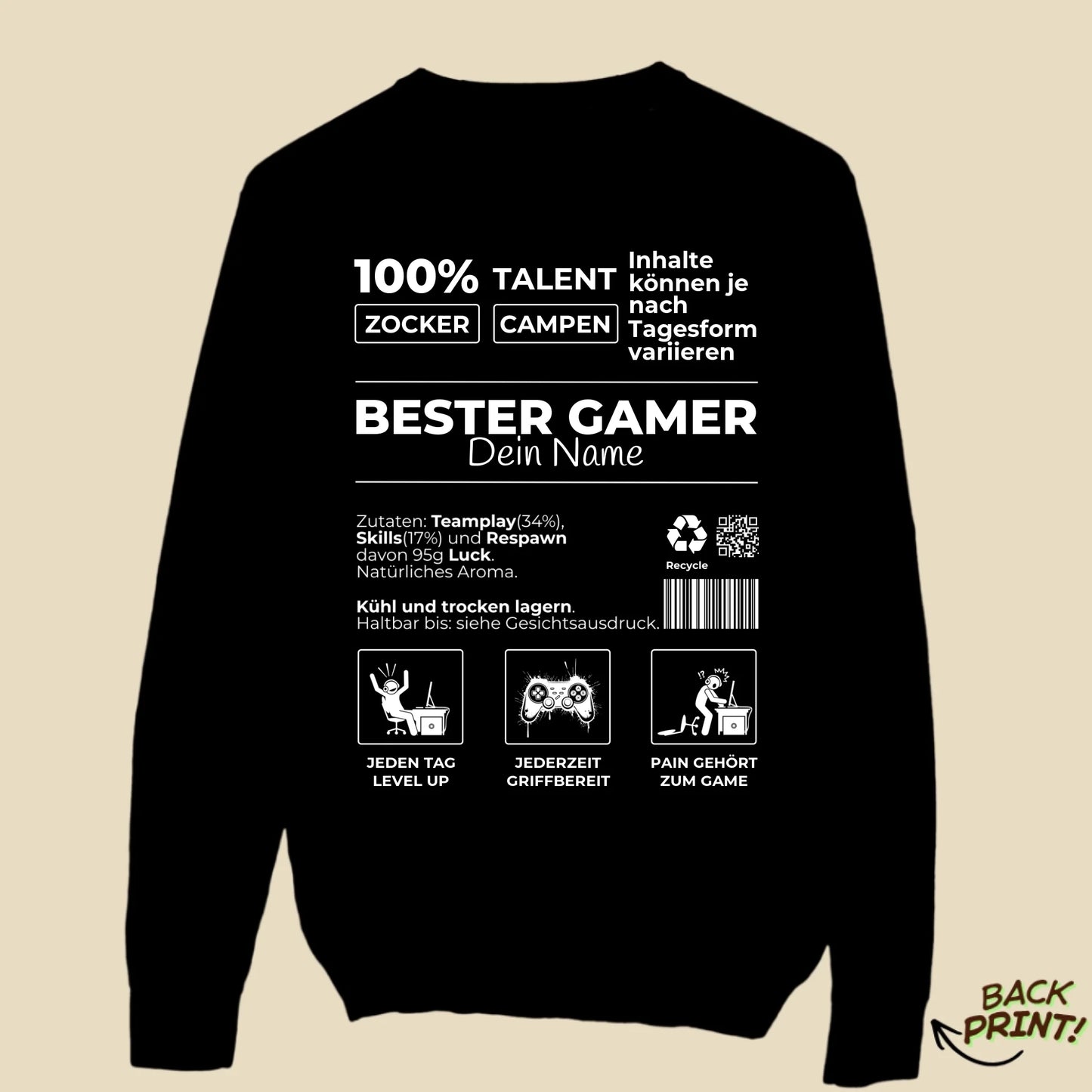 Personalisierter "Gamer" Sweater