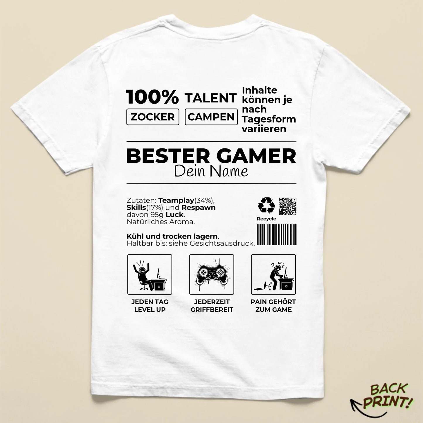 Personalisiertes "Gamer" T-Shirt