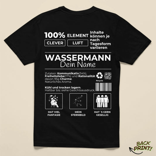 Personalisiertes "Sternzeichen Wassermann" T-Shirt