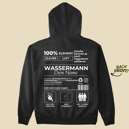 Personalisierter "Sternzeichen Wassermann" Hoodie