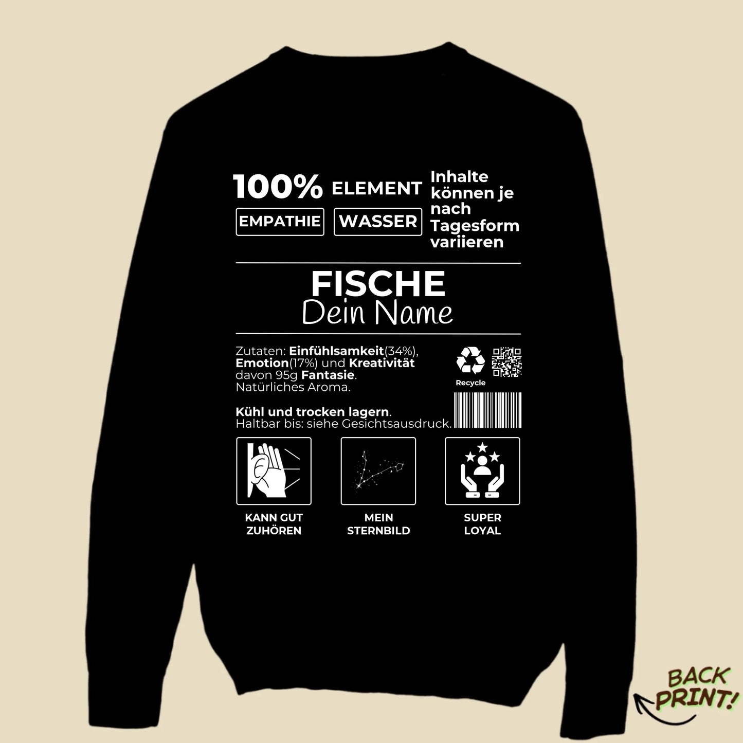 Personalisierter "Sternzeichen Fische" Sweater