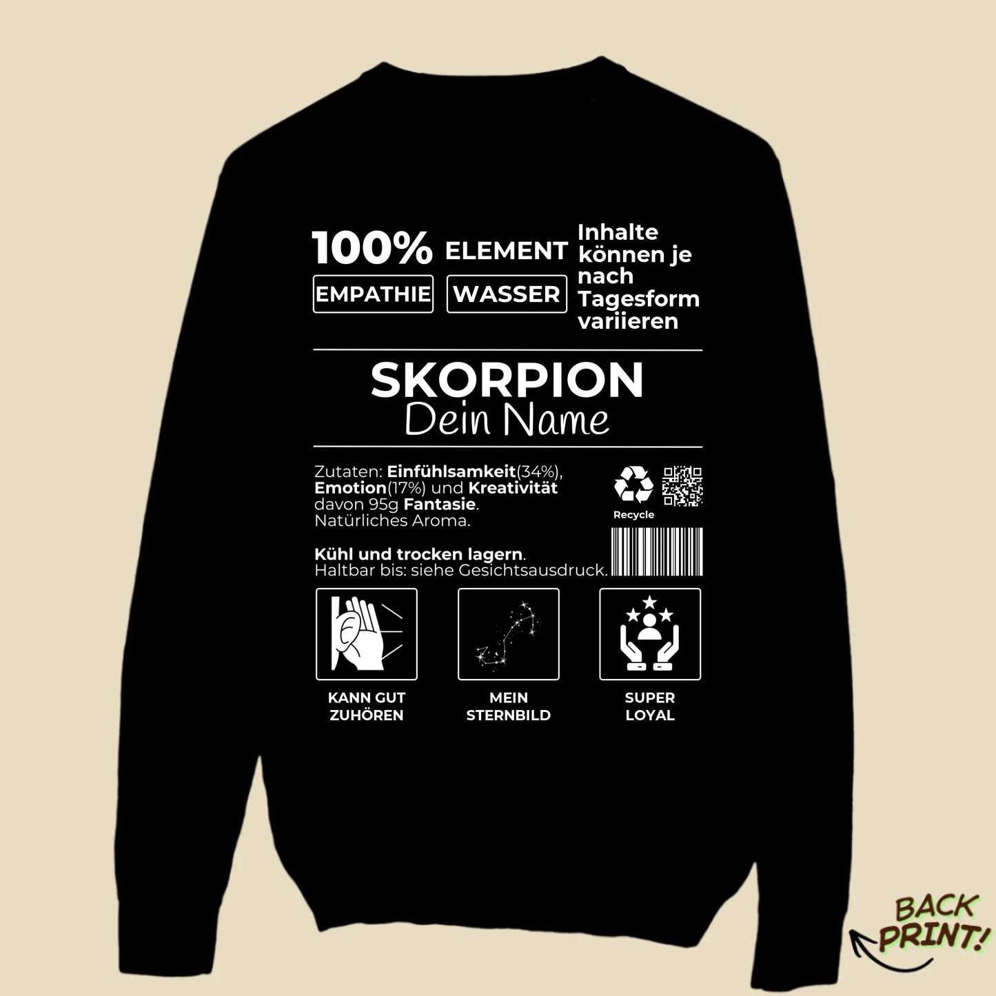 Personalisierter "Sternzeichen Skorpion" Sweater
