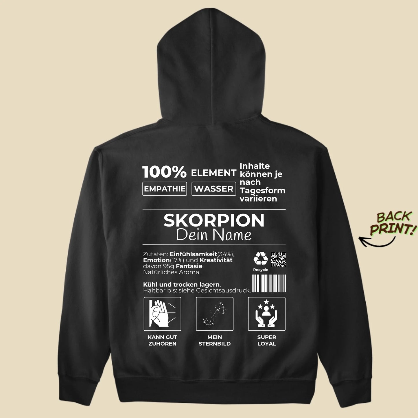Personalisierter "Sternzeichen Skorpion" Hoodie