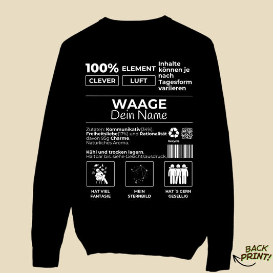 Personalisierter "Sternzeichen Waage" Sweater