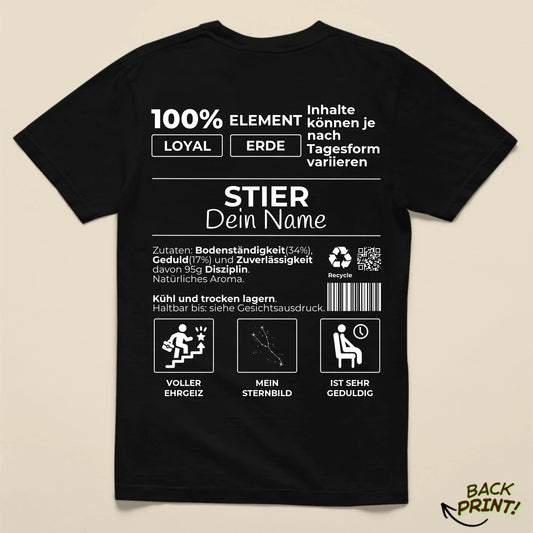 Personalisiertes "Sternzeichen Stier" T-Shirt