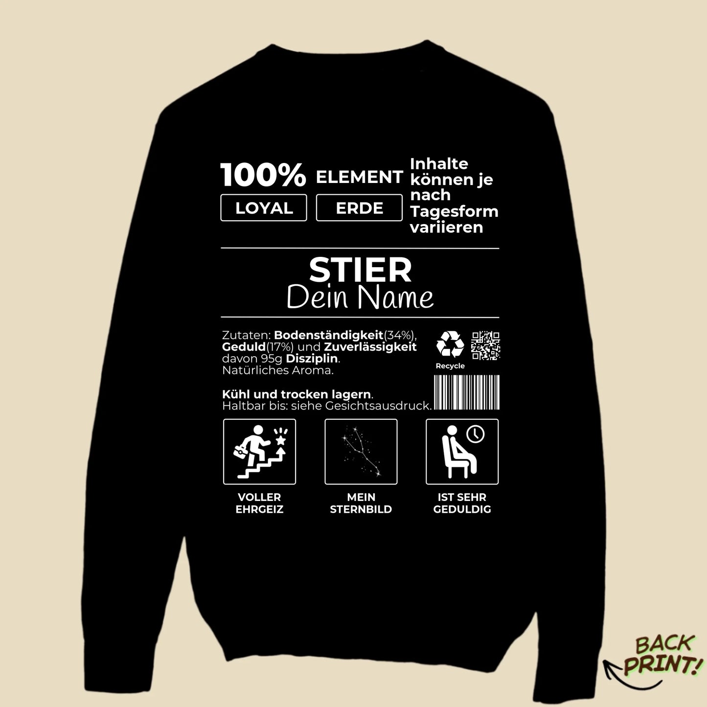 Personalisierter "Sternzeichen Stier" Sweater